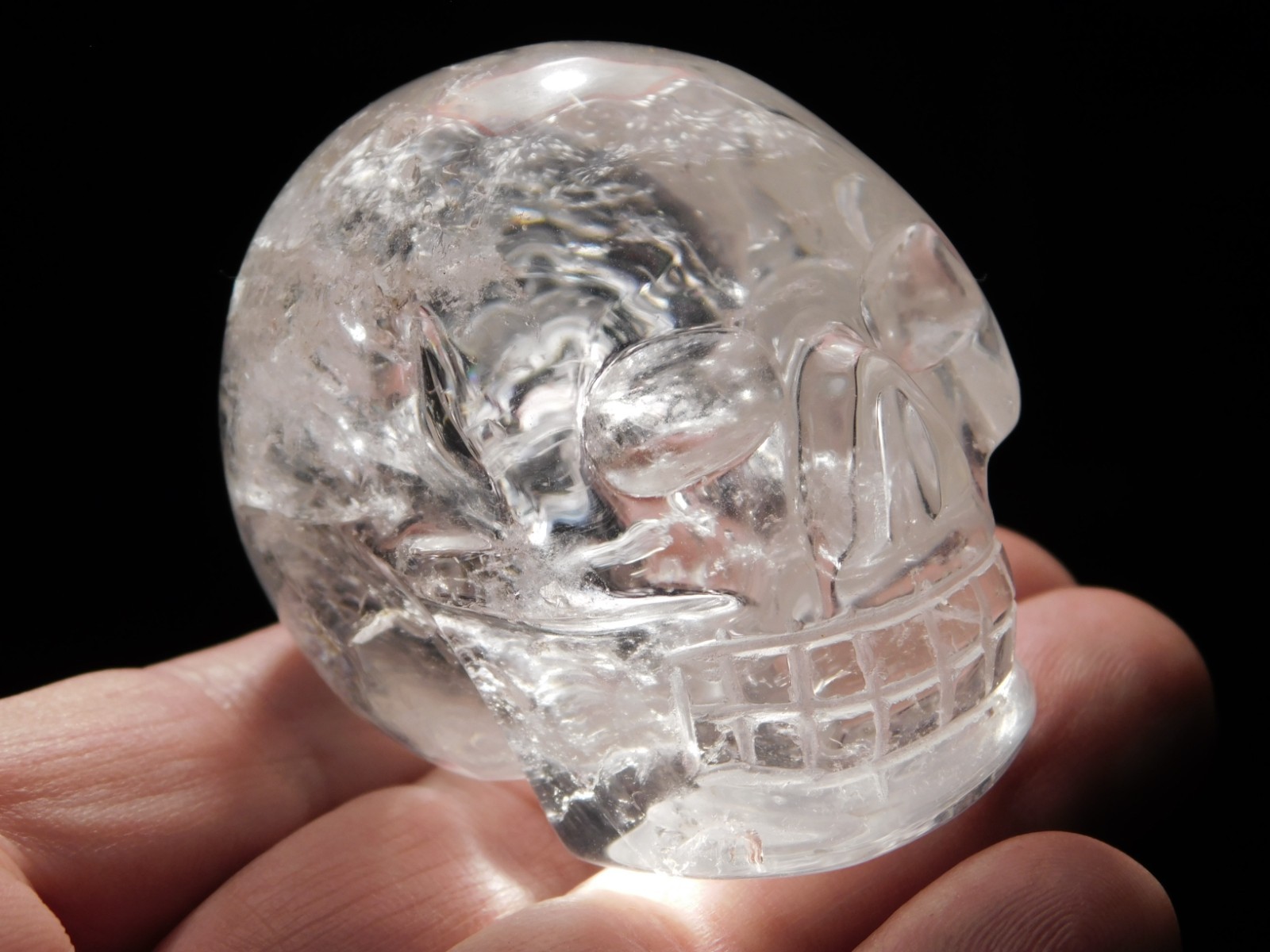 wOw! VERY Translucent Quartz Crystal SKULL Brazil 178gr
