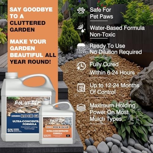 68 OZ Mulch Glue for Landscaping, Rock Glue for Landscaping and Stabilizing Mulc