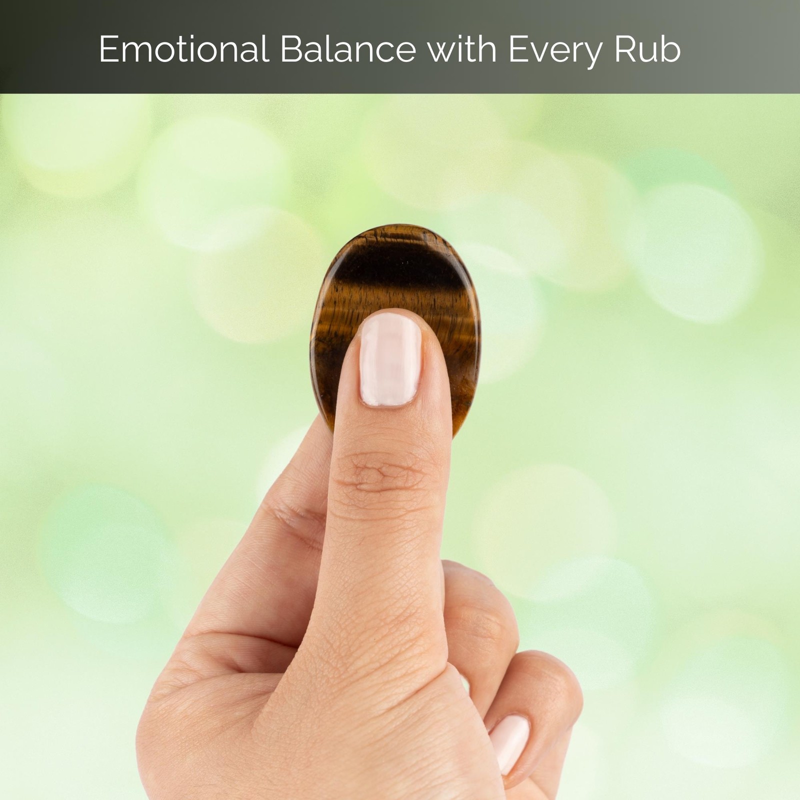 Tiger Eye Worry Stone for Anxiety Relief, Healing Crystals & Natural Energy Heal