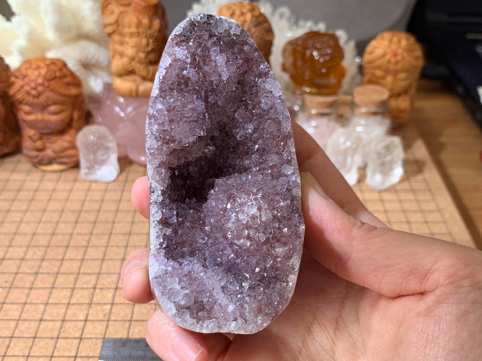 Rare Multicolour Amethyst Colorful Crystal Geode Cluster – 220 Grams (#033)