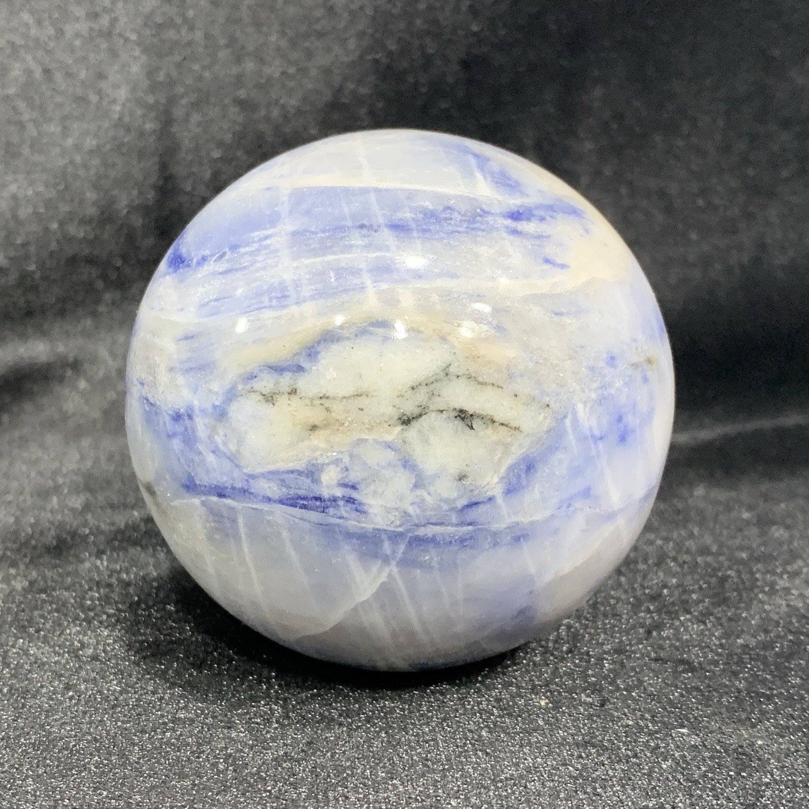 482g Natural Afghanite Sphere 11cm Large Blue Crystal Healing Stone Home Decor