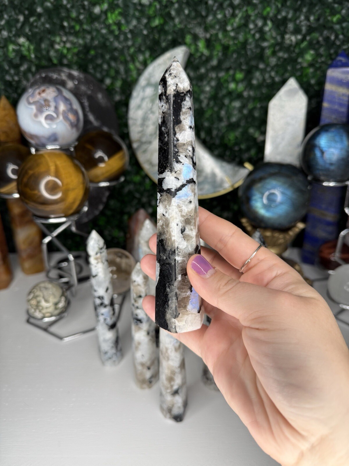 Rainbow Moonstone Towers | Crystal Towers, Flashy, Intuitively Chosen
