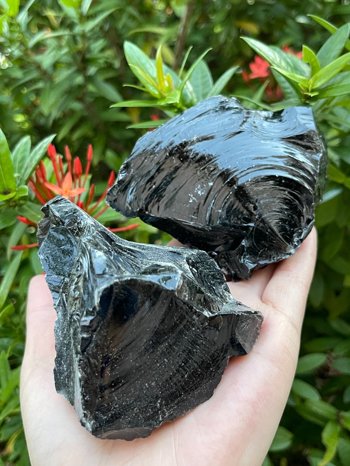 Extra Large Black Obsidian Rough Stones, 3″ – 6″ Raw Black Obsidian Natural