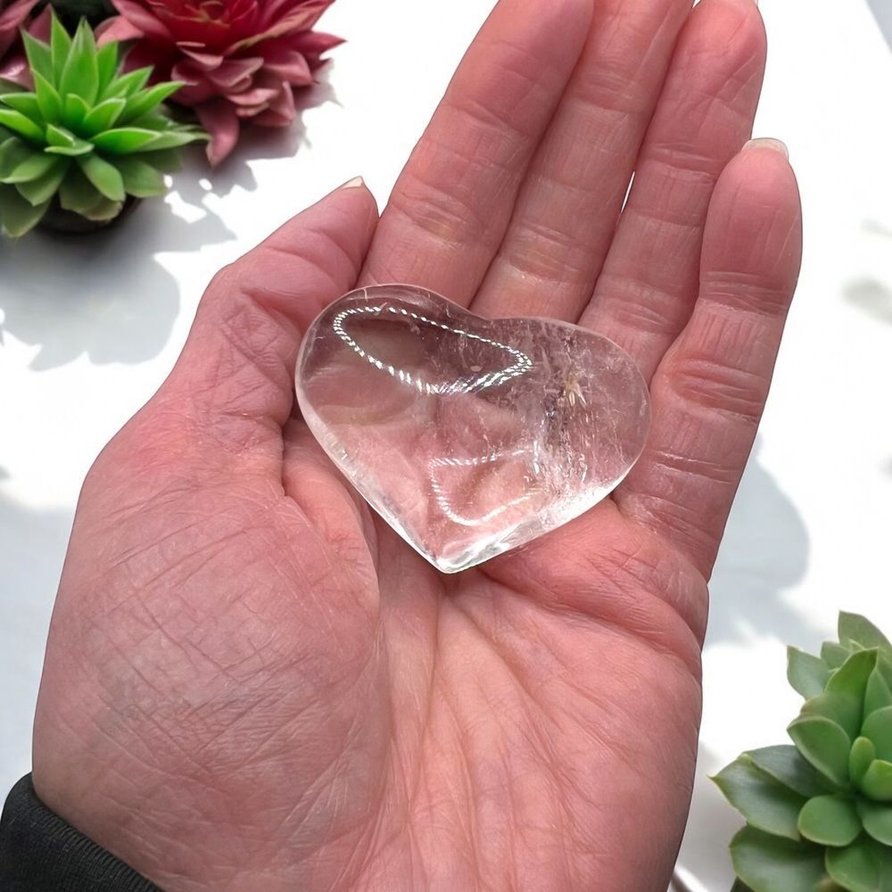 Clear Quartz Crystal Heart Carving
