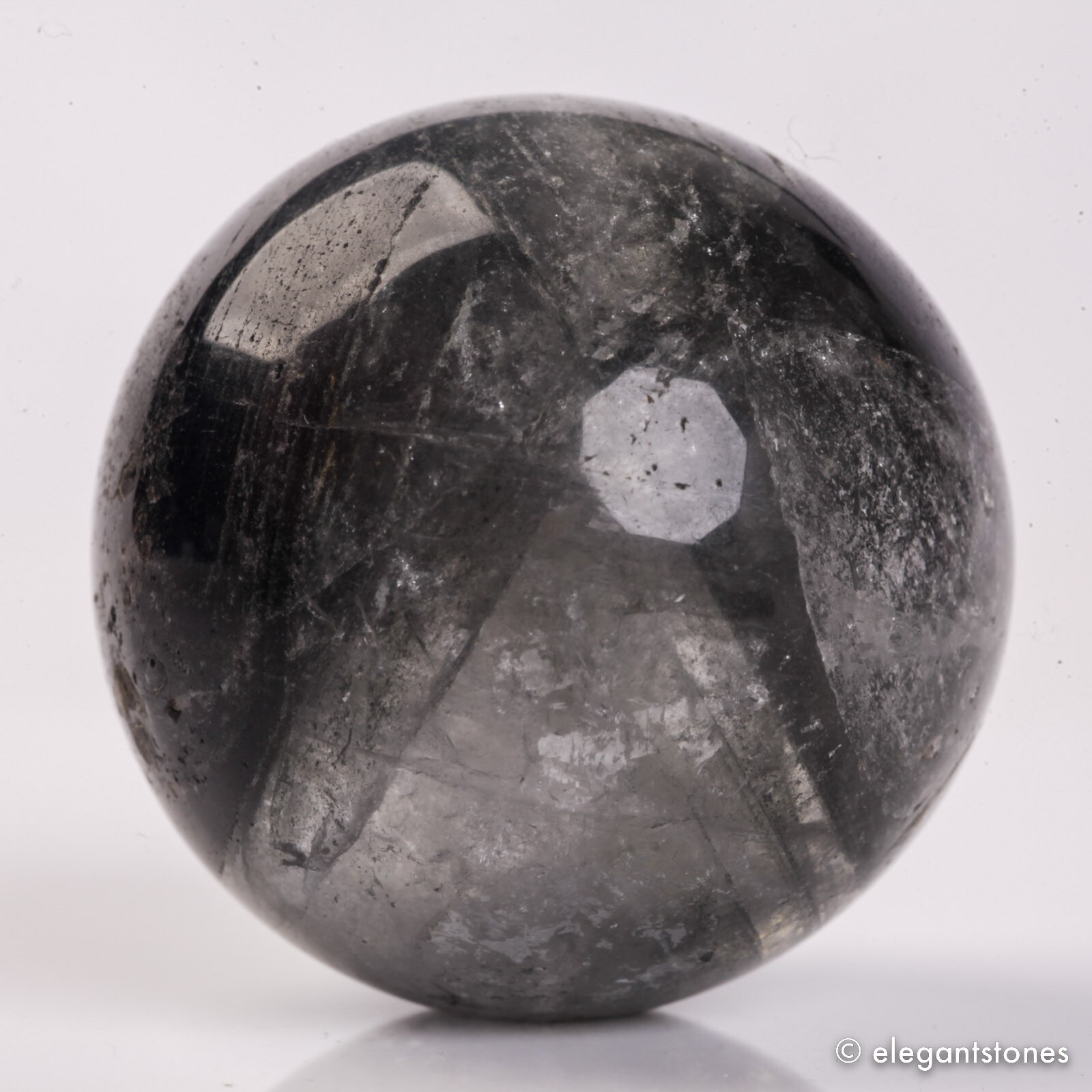 62g35mm Natural Garden/Phantom/Ghost/Lodolite Quartz Crystal Sphere Healing Ball