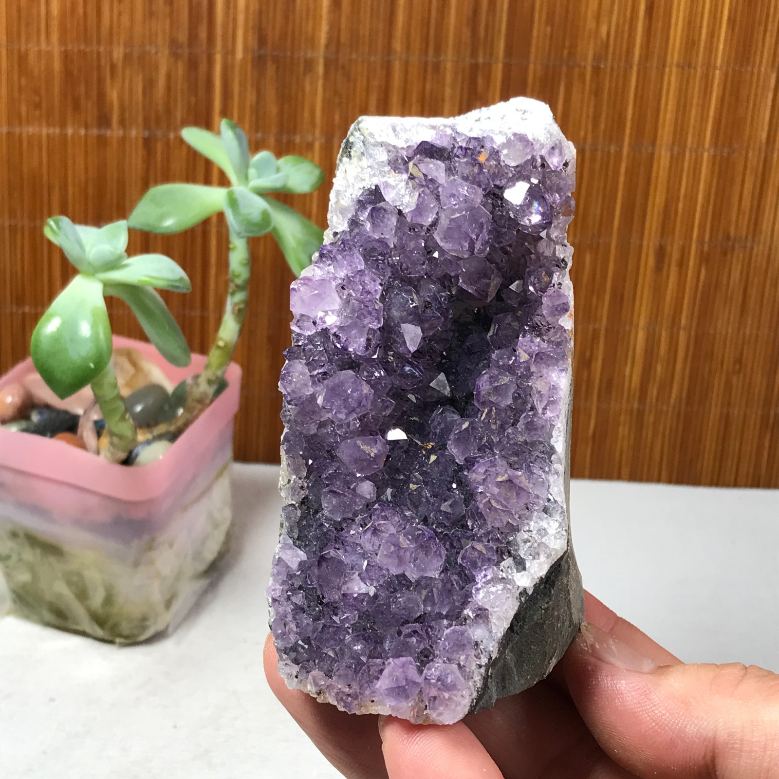 87mm NATURAL amethyst point purple Crystal Cluster Mineral Specimen 221g A1610