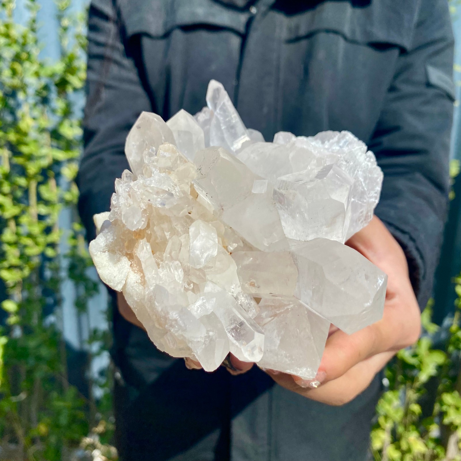 2.1LB Natural rare white water crystal cluster backbone mineral specimen