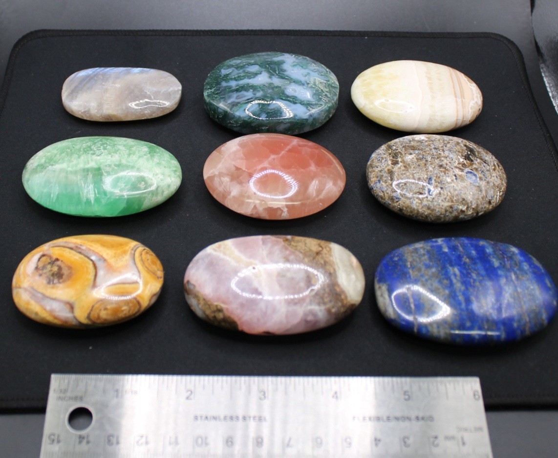 Crystal Palm Stone Moss Agate Sapphire Smithsonite Lapis Lazuli Pink Aragonite