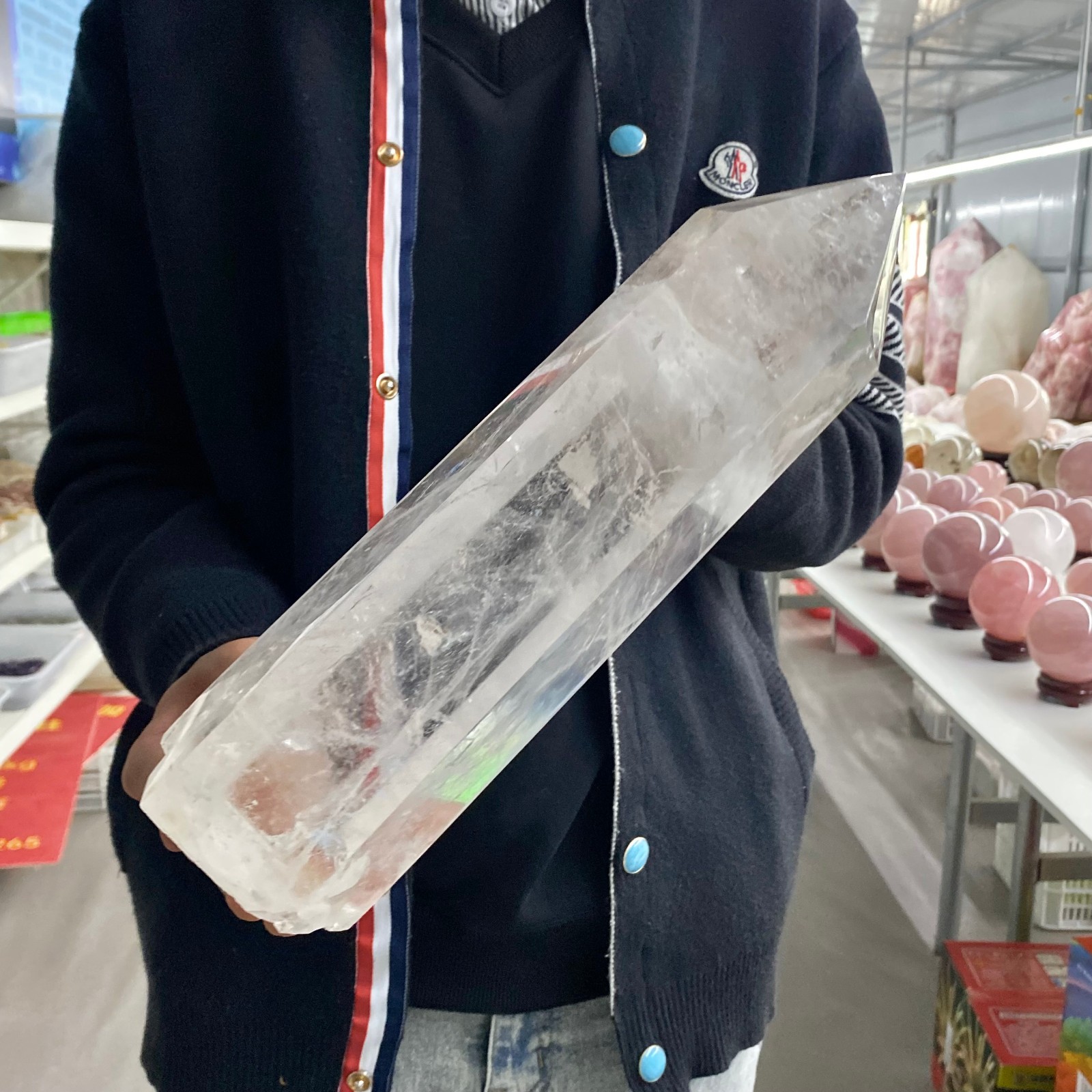 7.34LB Natural Clear Quartz Crystal Point Healing Wand Polished Rock Crystal Rei