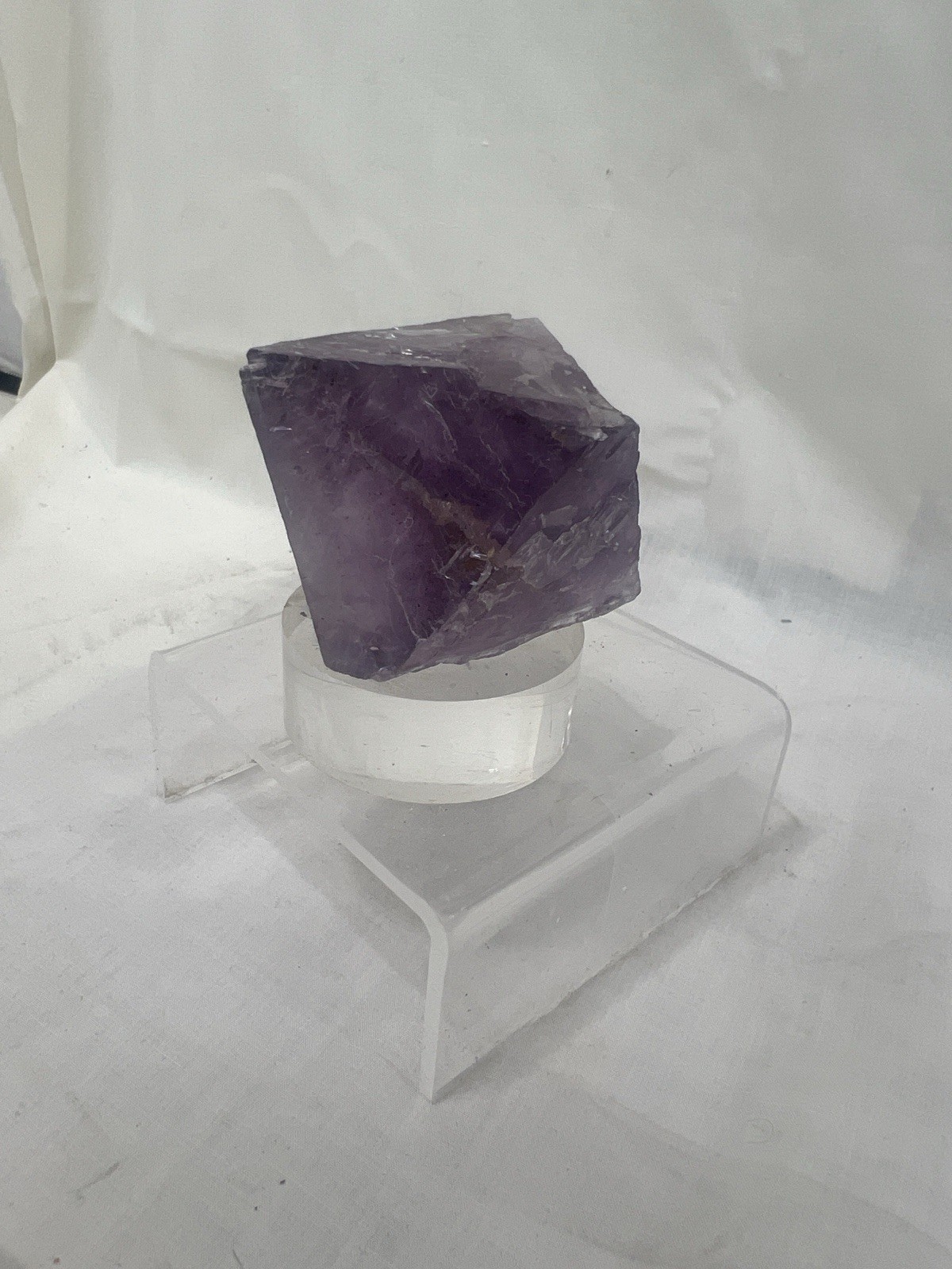 Natural Purple Fluorite Octahedron Quartz Crystal Point Healing – 282g RARE