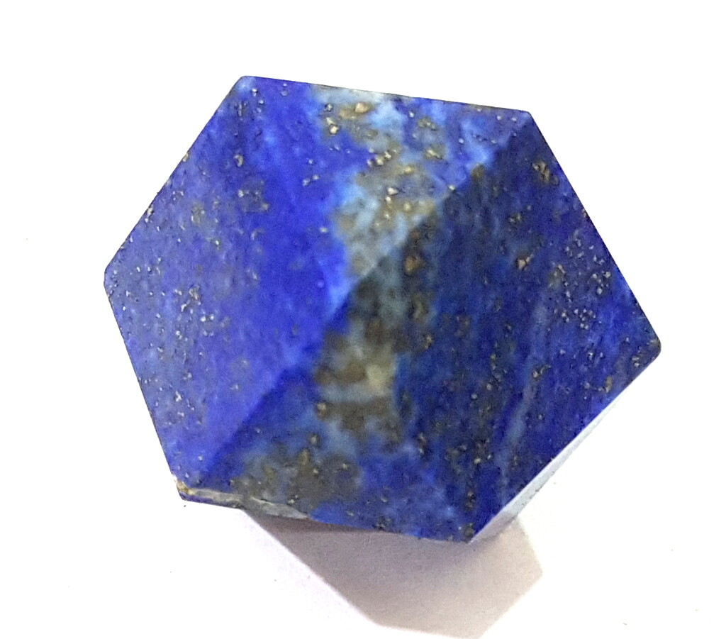 Lapis Lazuli Icosahedron 12 faces 30 corners sacred geometry throat chakra cube