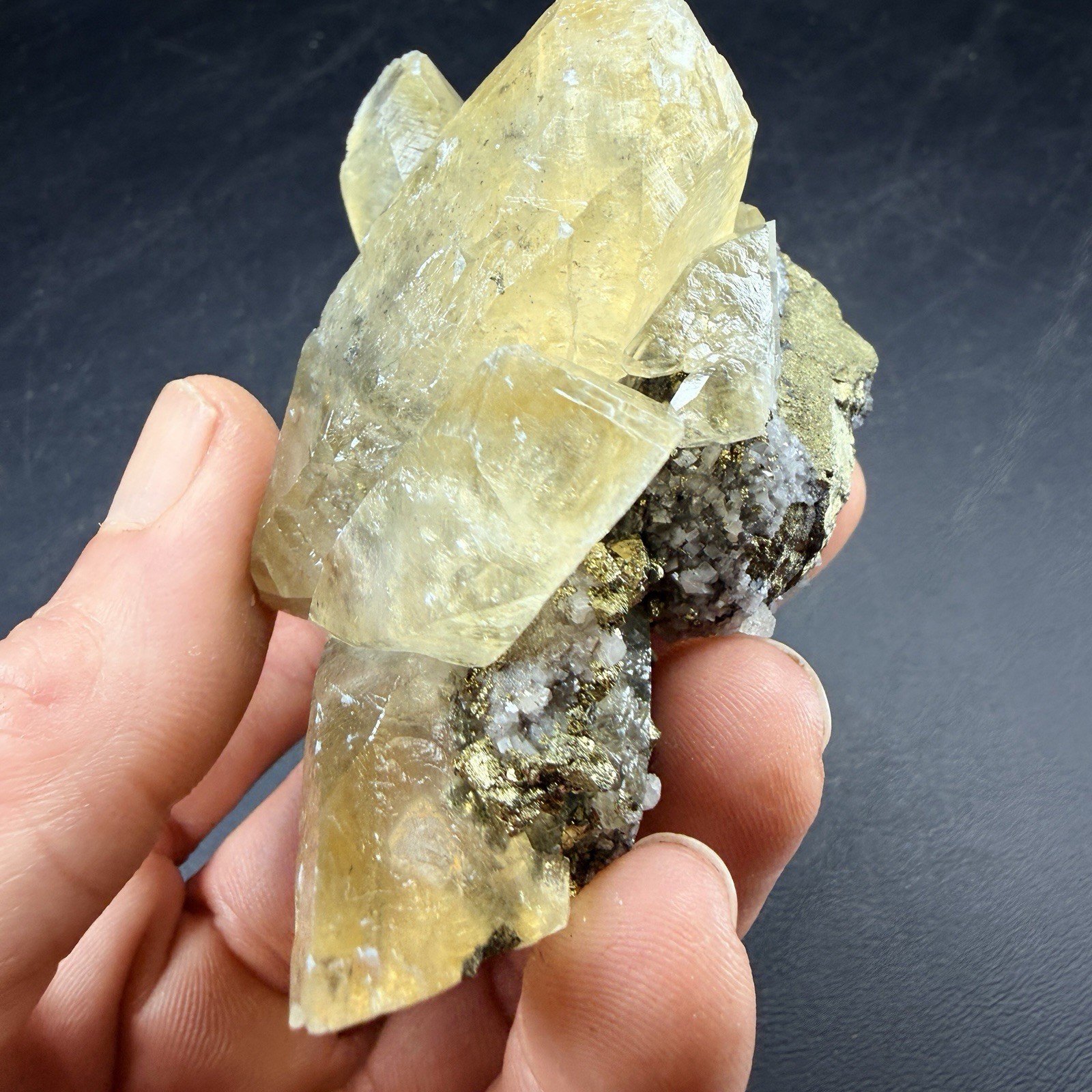 Golden Calcite Chalcopyrite Dolomite Crystal Combo / Sweetwater Mine *Video*