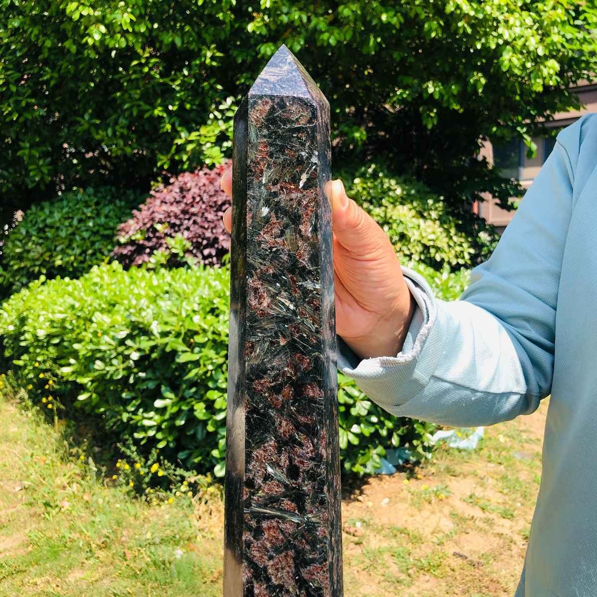 8.44LB Natural Firework Obelisk Tower Reiki Healing Crystal Point Wand
