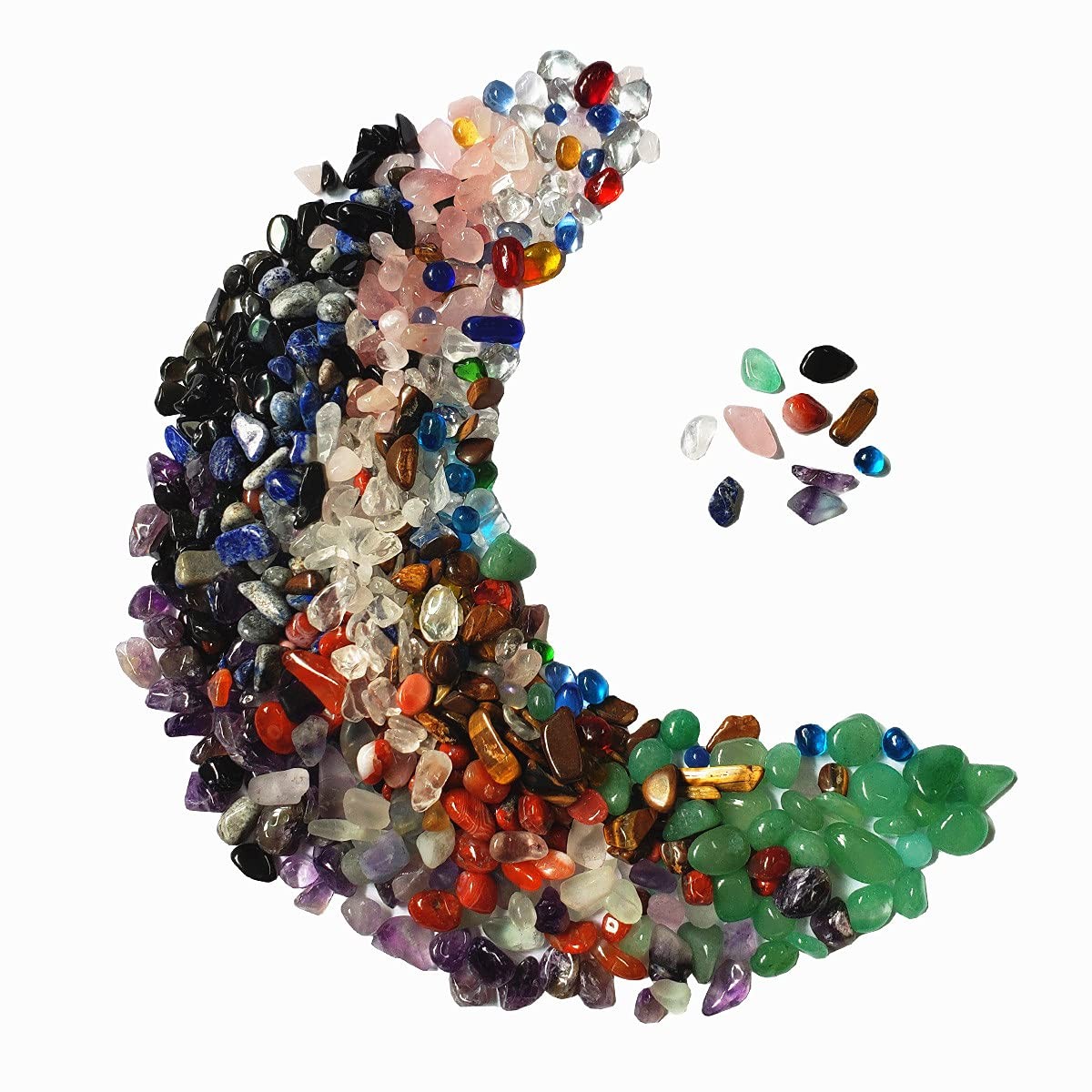 Assorted Mini Crystal Stones: Fluorite, Tiger’s Eye, Rose Quartz, Amethyst Chips