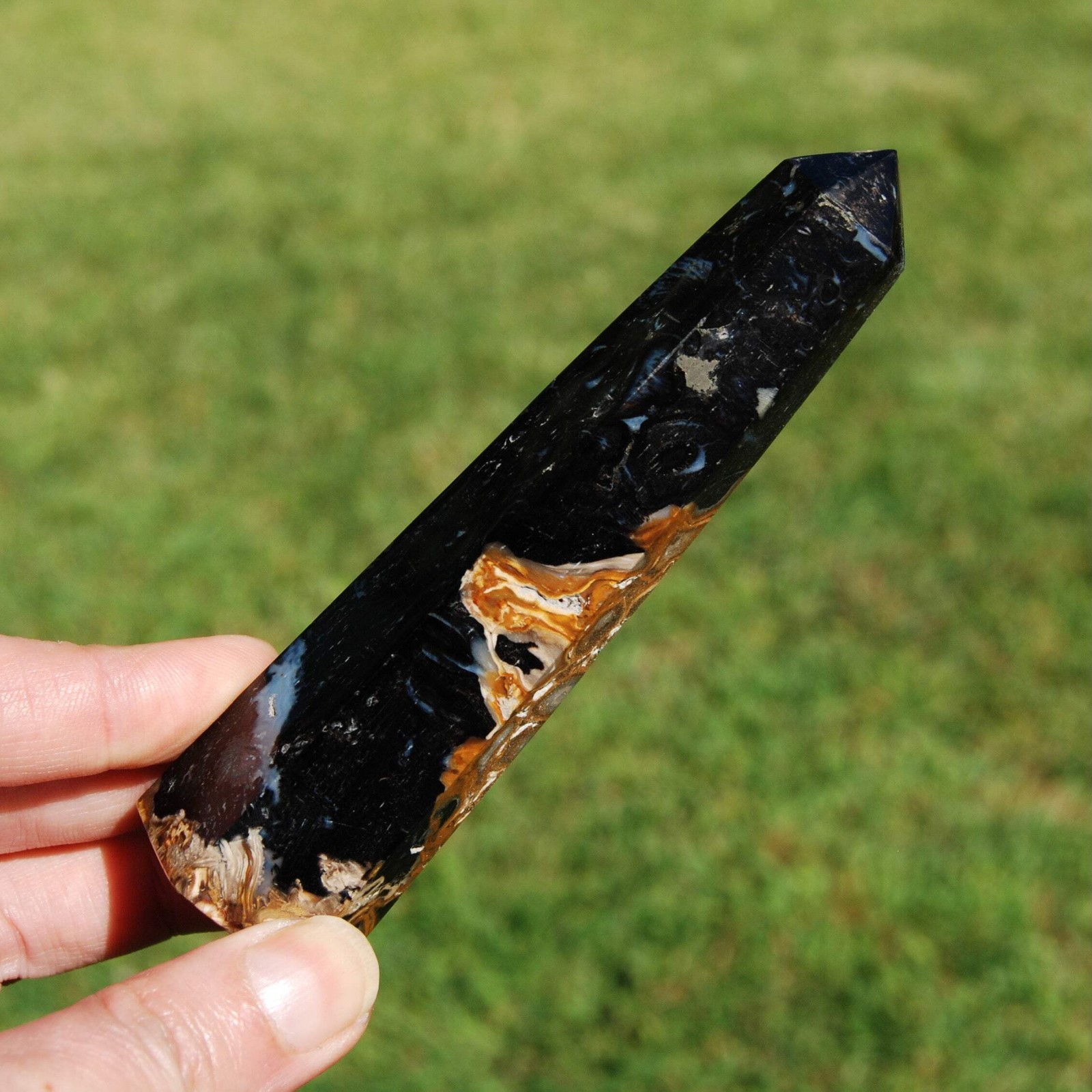 4.7″ Fossilized Palm Root Crystal Tower, Indonesia