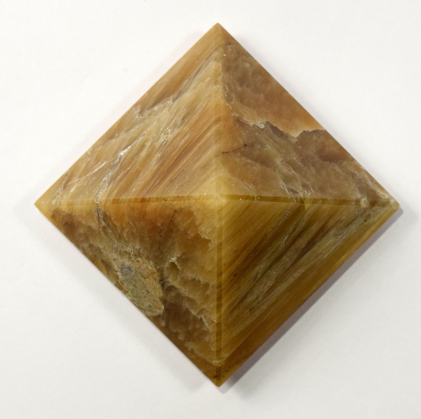 2.3″ Orange Stilbite Pyramid Polished Natural Zeolite Gemstone Mineral – India