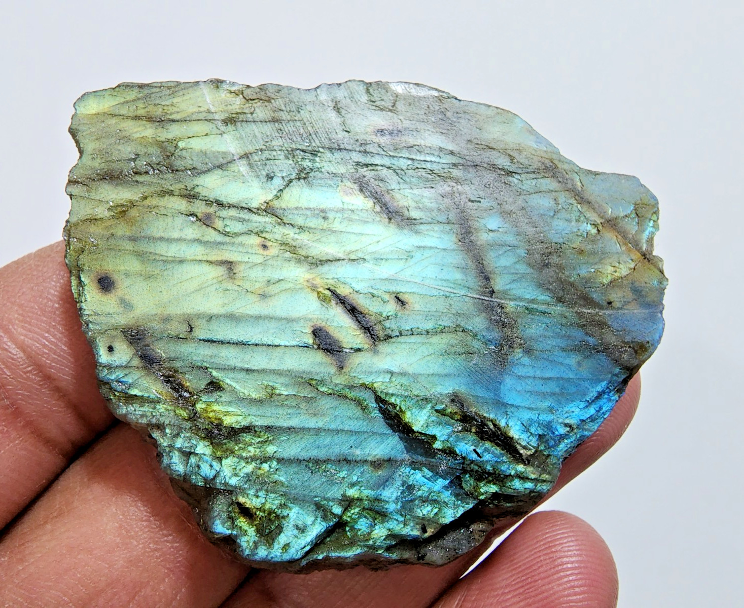 192Ct AAA+ Labradorite Crystal Rough Slab Raw Labradorite Loose Gemstone Jewelry