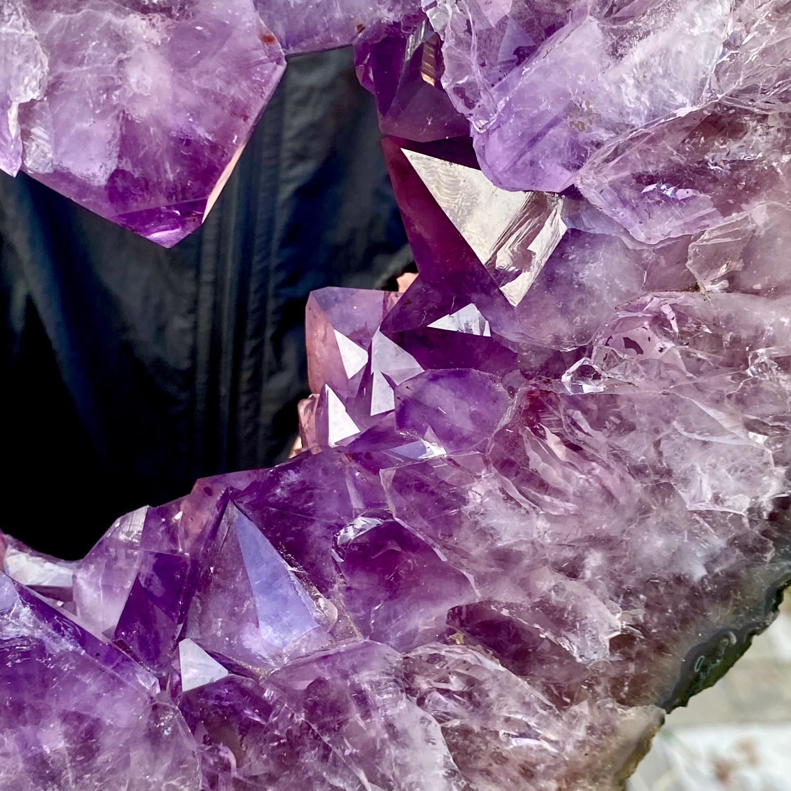 10.8LB Natural Amethyst Cave Crystal Slice Crescent shaped Hand Cut Repai