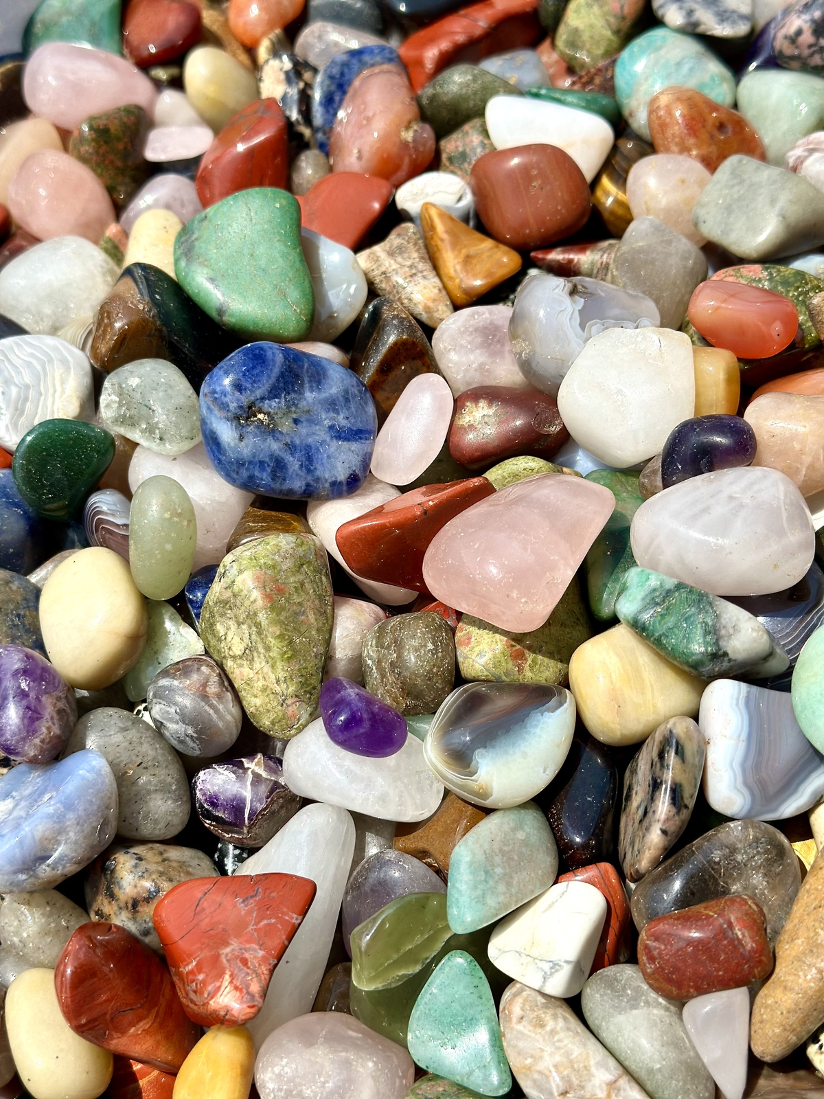 Mixed Gemstone Tumbled Stones (BULK) PolishedNatural Mixed Gemstones