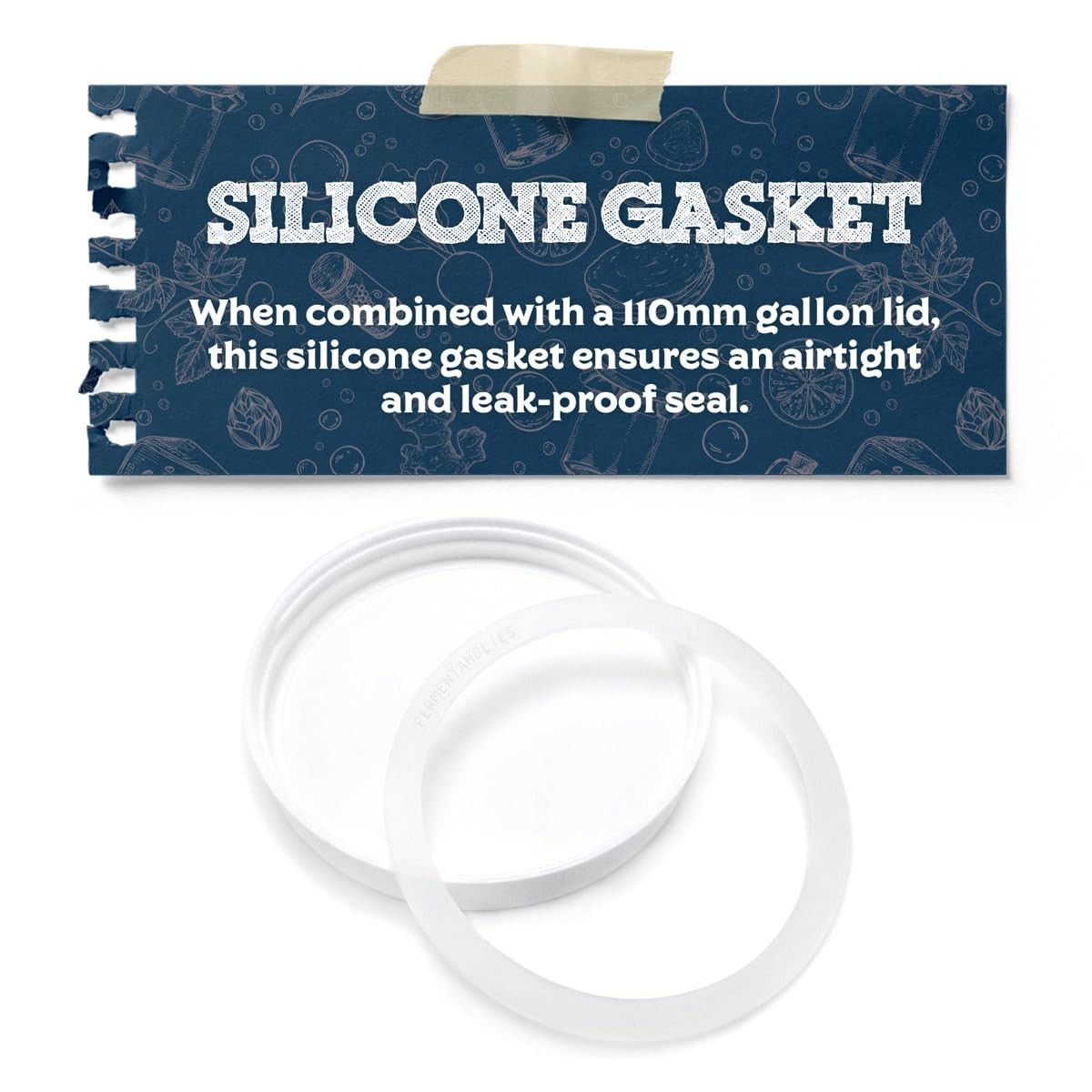 Fermentaholics Silicone Gasket For Standard 110 MM Gallon Lid – Airtight Seal Fo