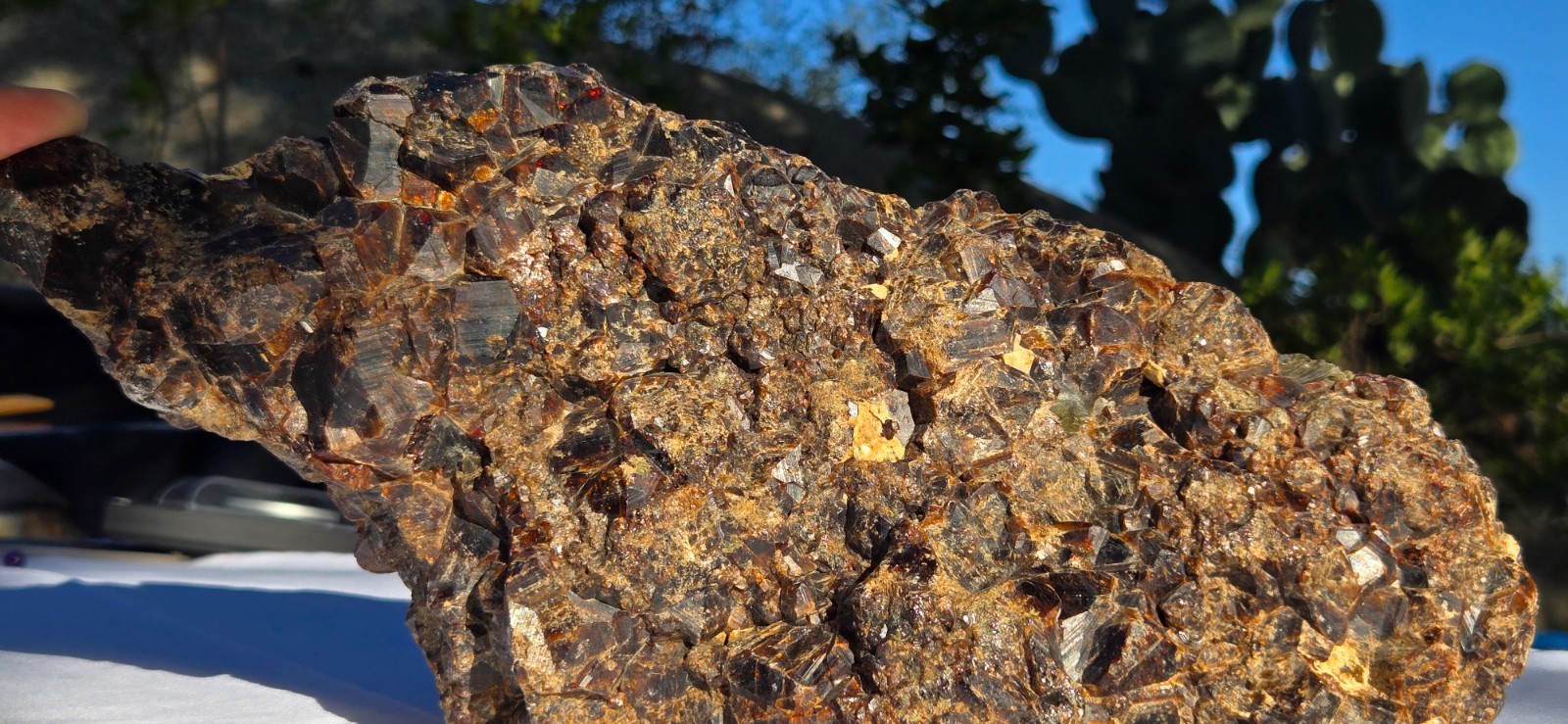 Enormous Andradite Red Orange Garnet Crystal Cluster Display Found in CA 11+ Lbs