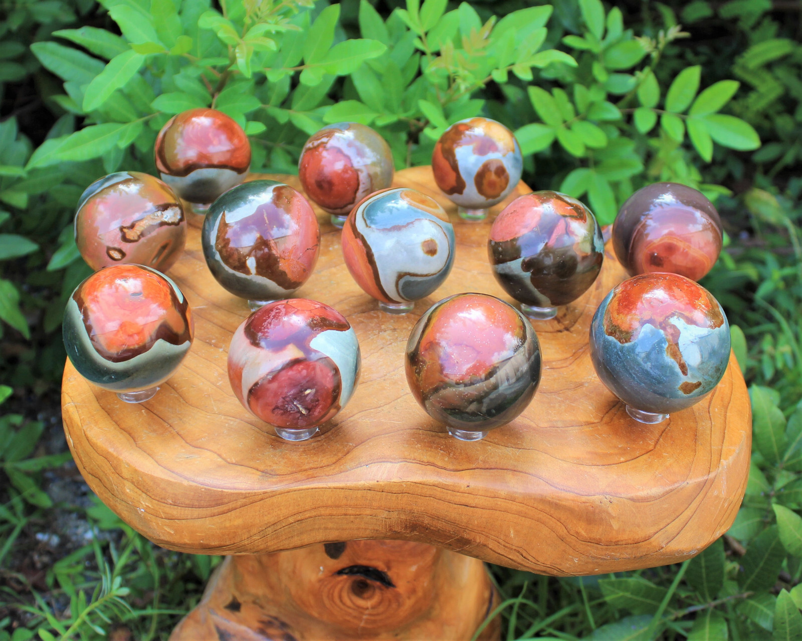 Polychrome Jasper Crystal Sphere, LARGE 2″ Sphere + Stand (Desert Jasper Sphere)
