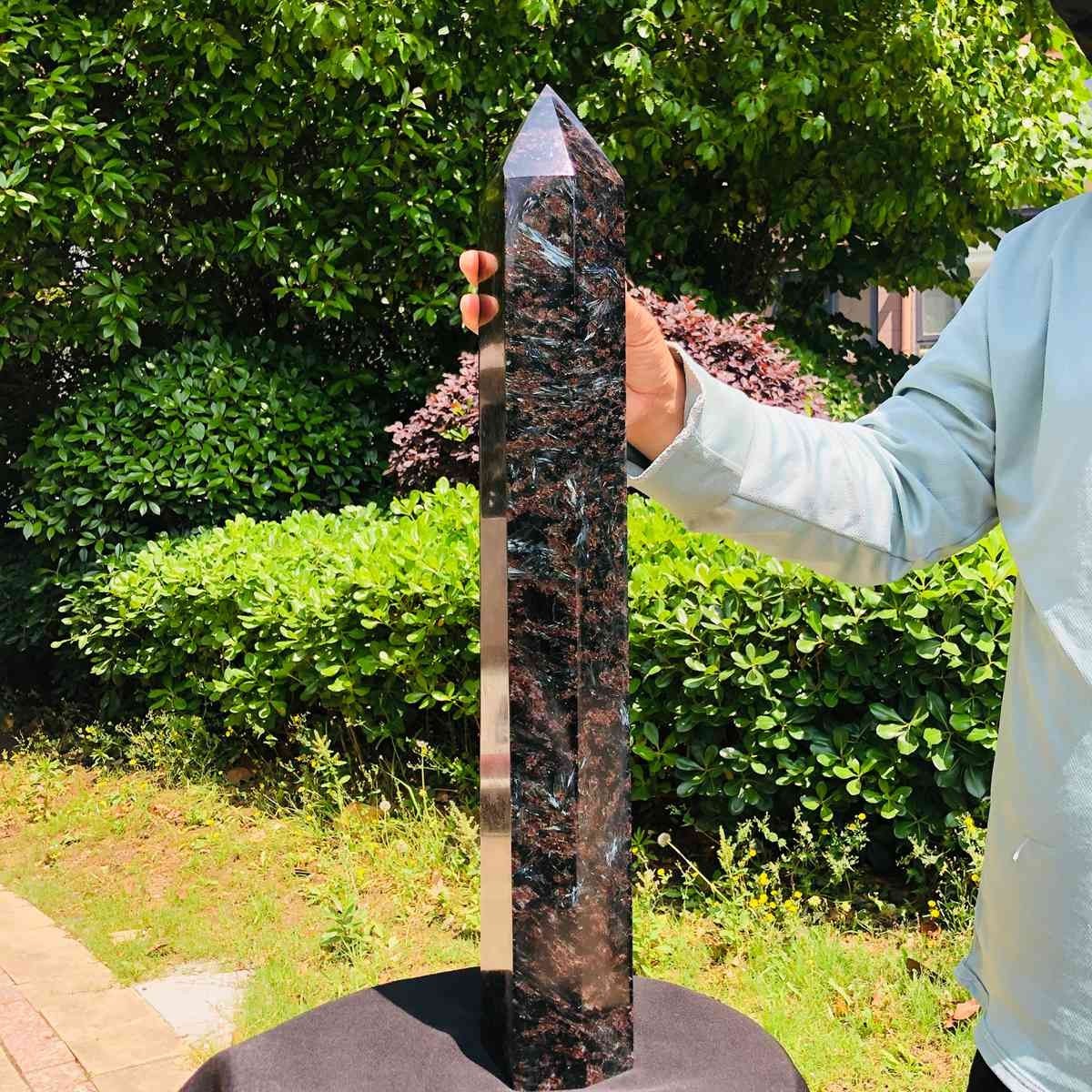 14.63LB Natural Fireworks Stone Obelisk Quartz Tower Crystal Wand Point Healing