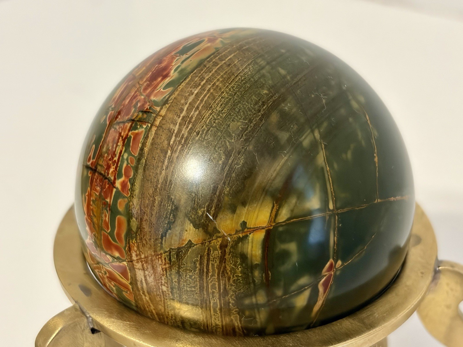 cherry creek jasper sphere 2.5” with brass holder