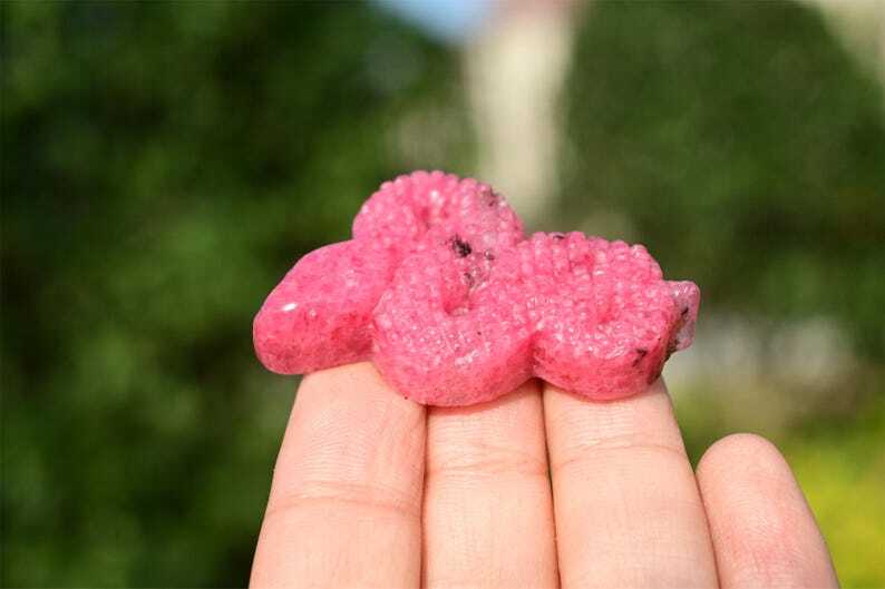 Natural Rhodonite Snake 1.6” Reiki Crystal skull carved Heal decor gift 1pc