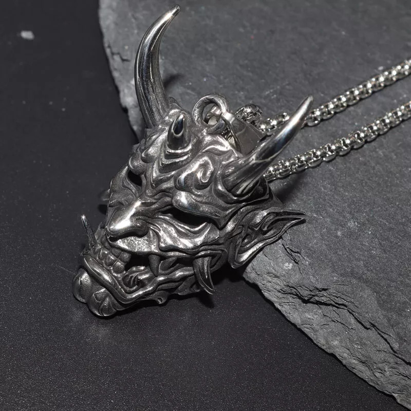Men’s Fashion Jewelry Gothic Demon Devil Skull Silver Gold Pendant Necklace