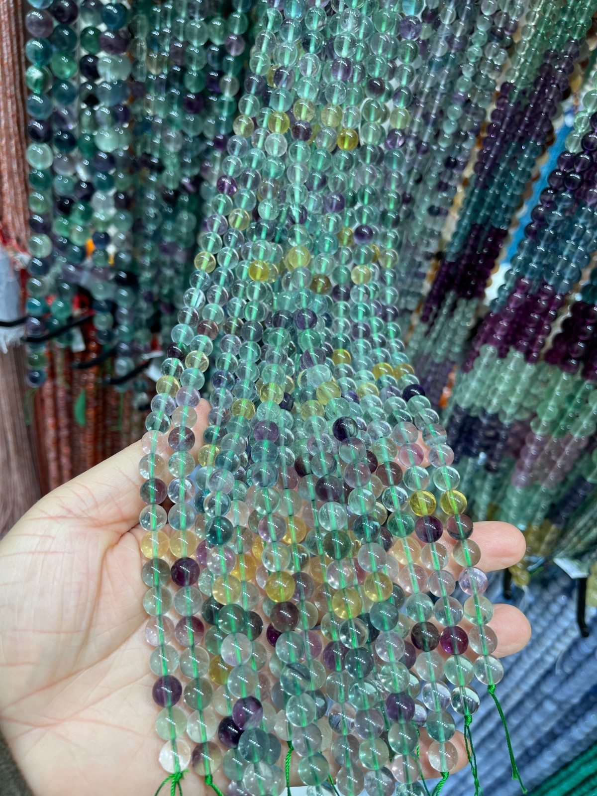 Natural Multicolor Fluorite About 50 PCS Beads Round Gemstone Loose Beads 8-9MM