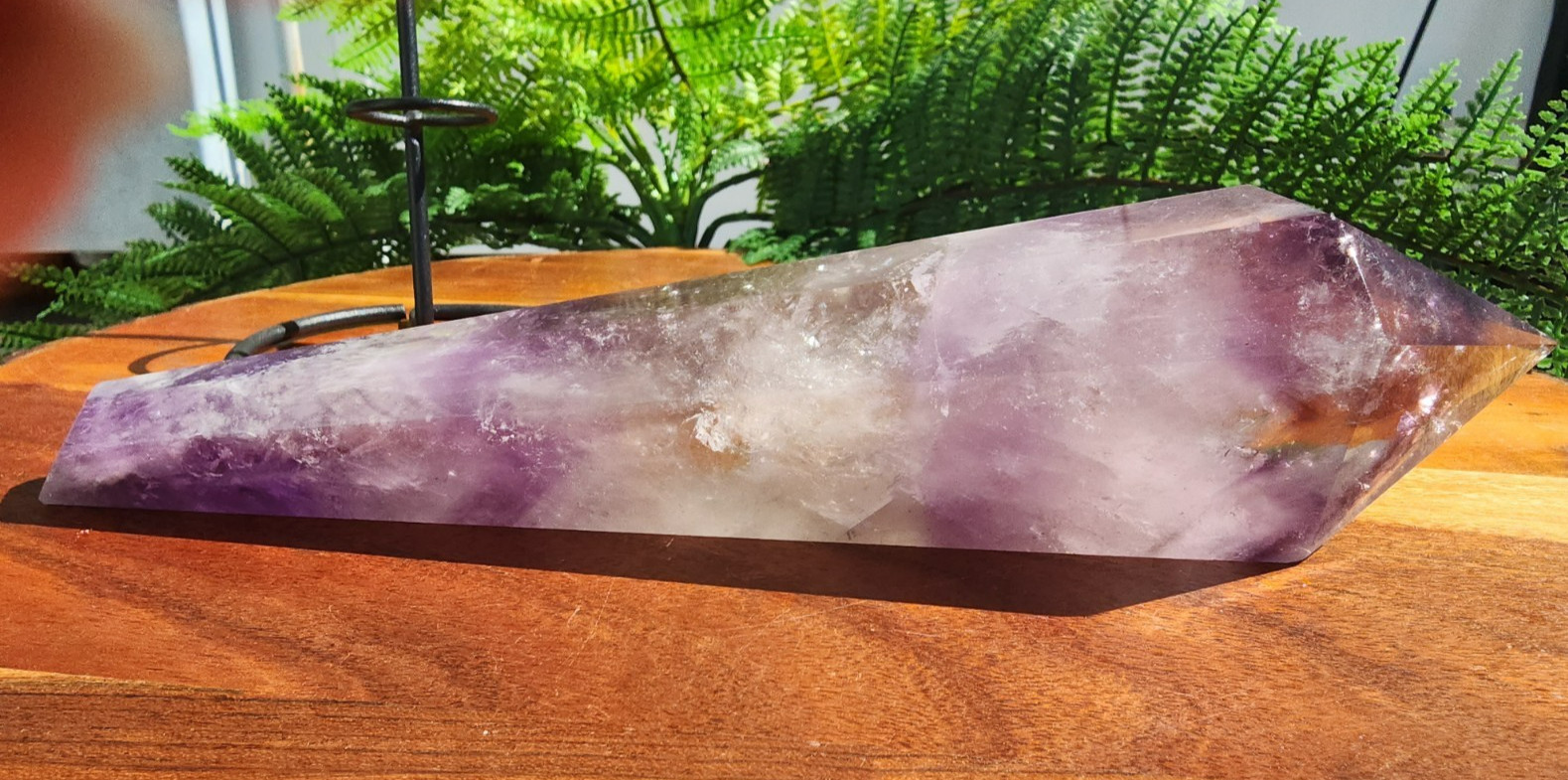 480 grams, 1.1 Lb Amethyst Tower Reiki Healing Point 9-5/8″ Tall
