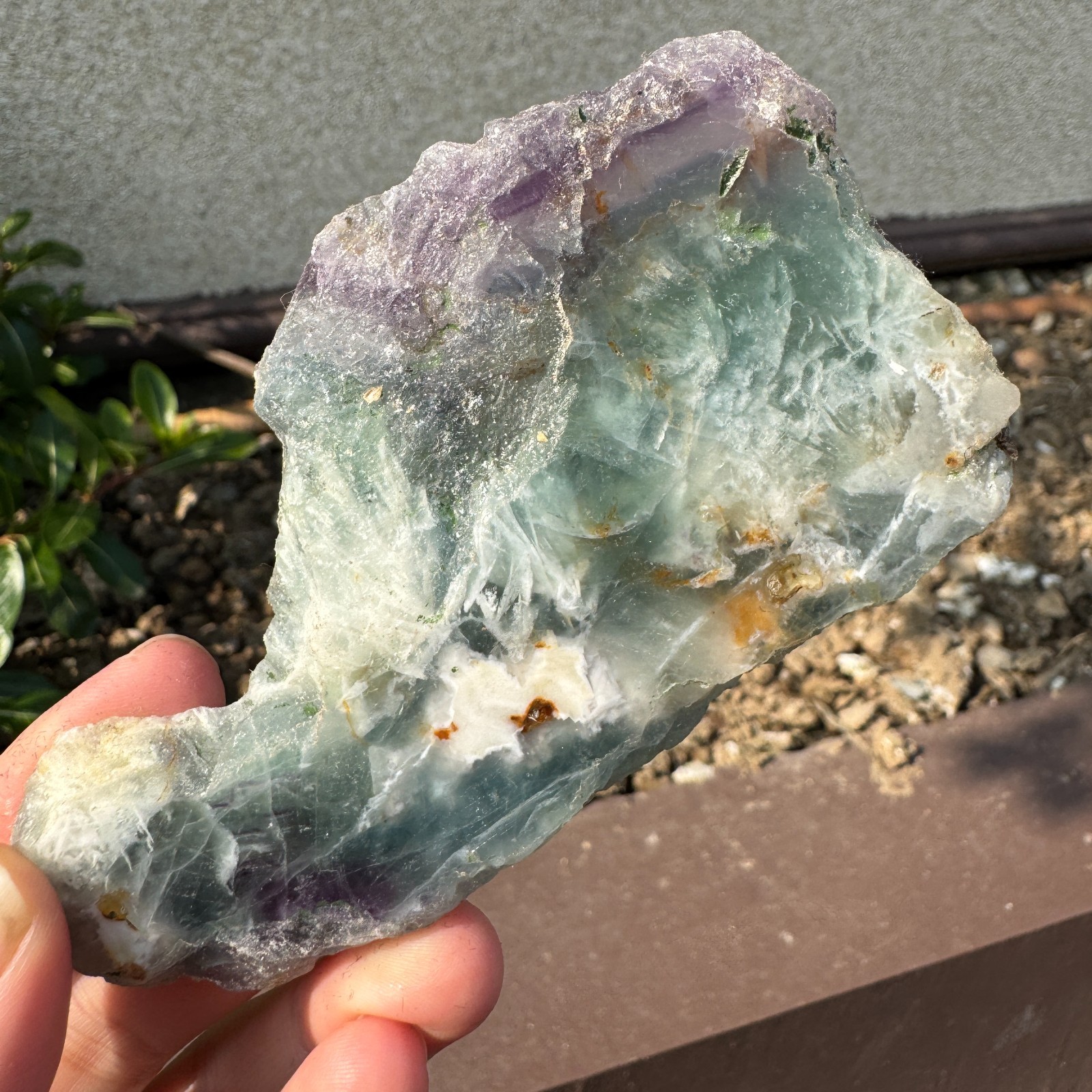 100G Natural feather fluorite crystal slice rough quartz crystal specimen healin