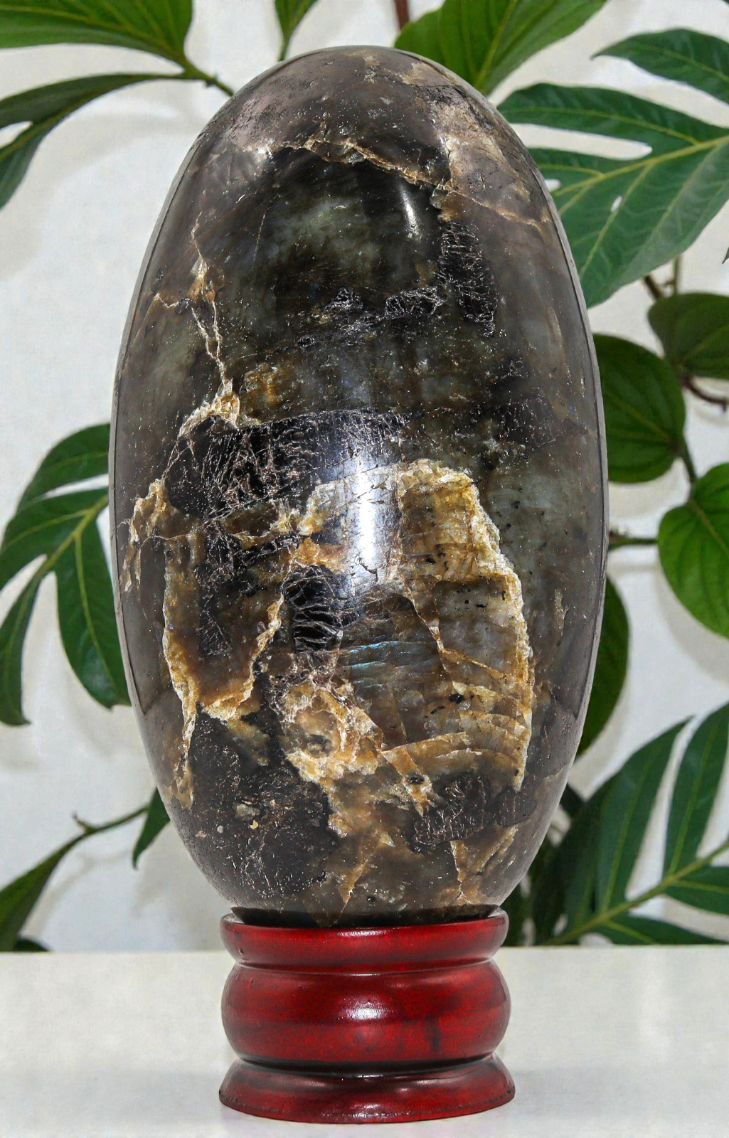 Flashy Green LABRADORITE Crystal Quartz Healing Energy Stone Lingam 180mm