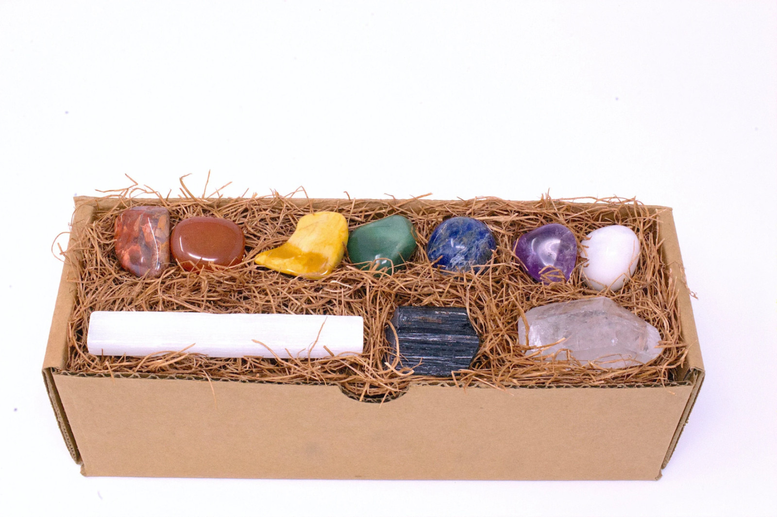 7 Chakra Crystal Set | Healing Stones, Selenite, Tourmaline (Beginner)