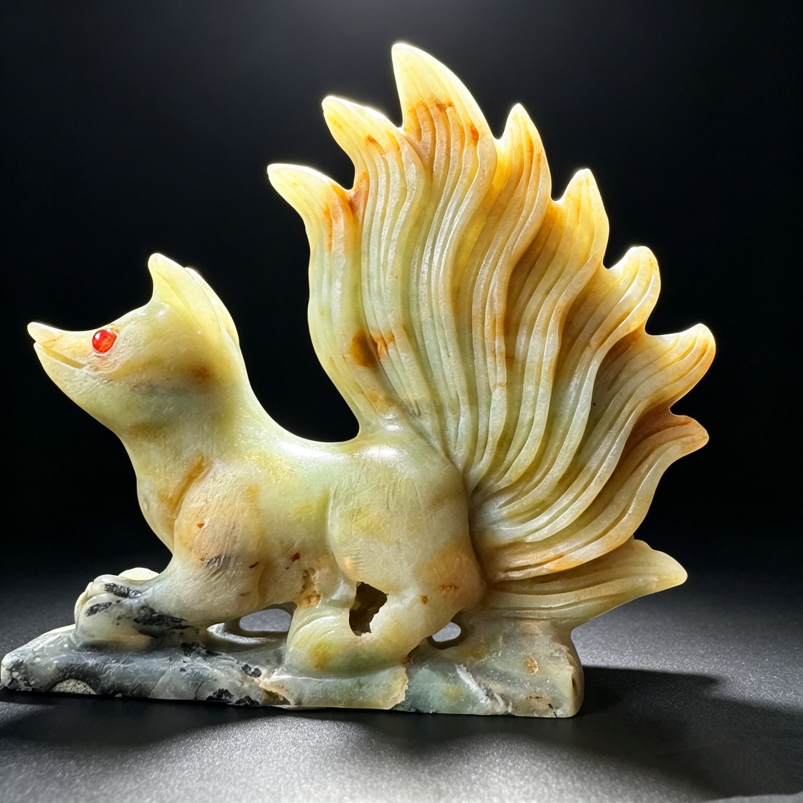 Collectible Amazonite Fox Carving – Hand Carved Natural Animal Art Sculpture