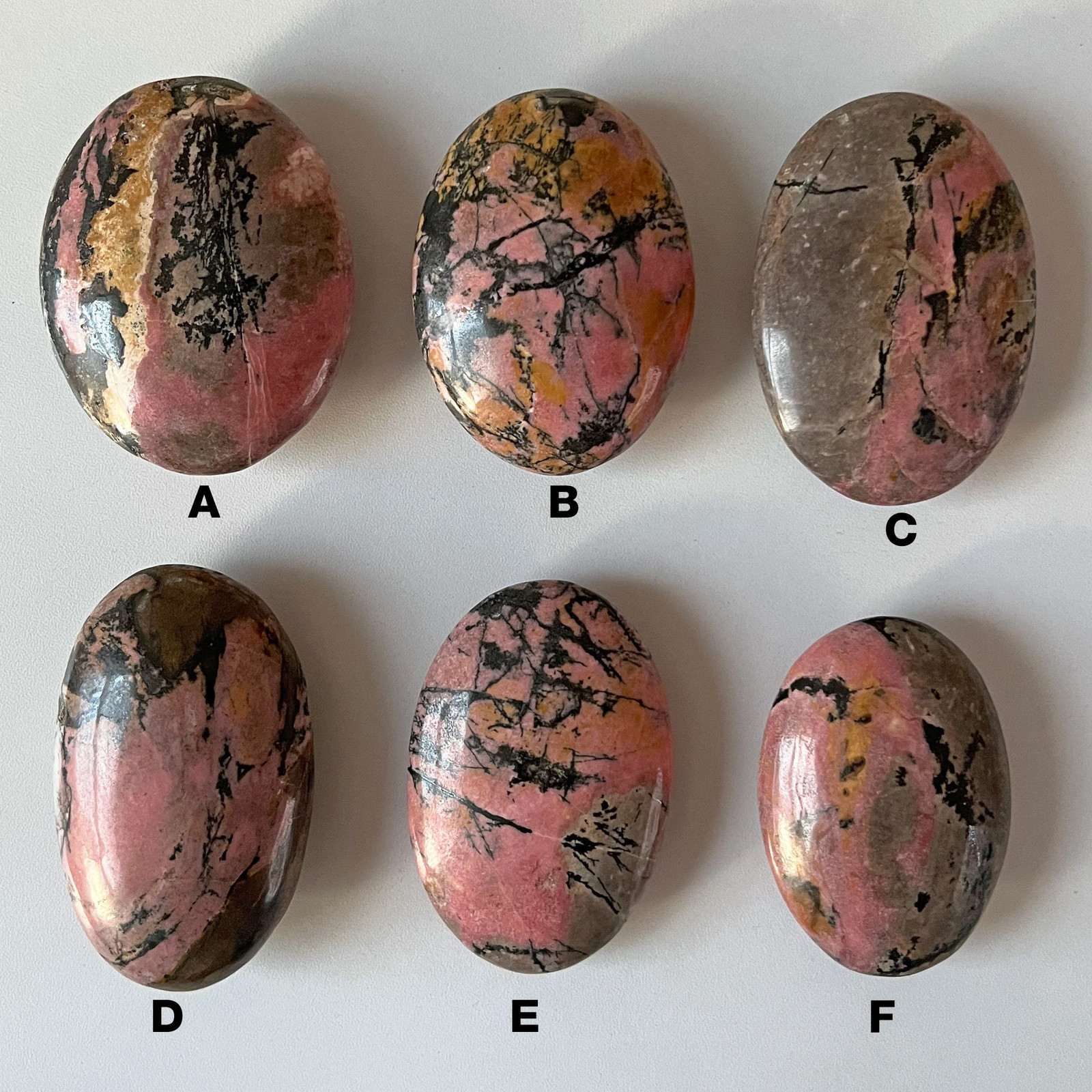 CHOOSE YOUR OWN Rhodonite Palm Stone | Emotional Balance | Heart Healing | Fear