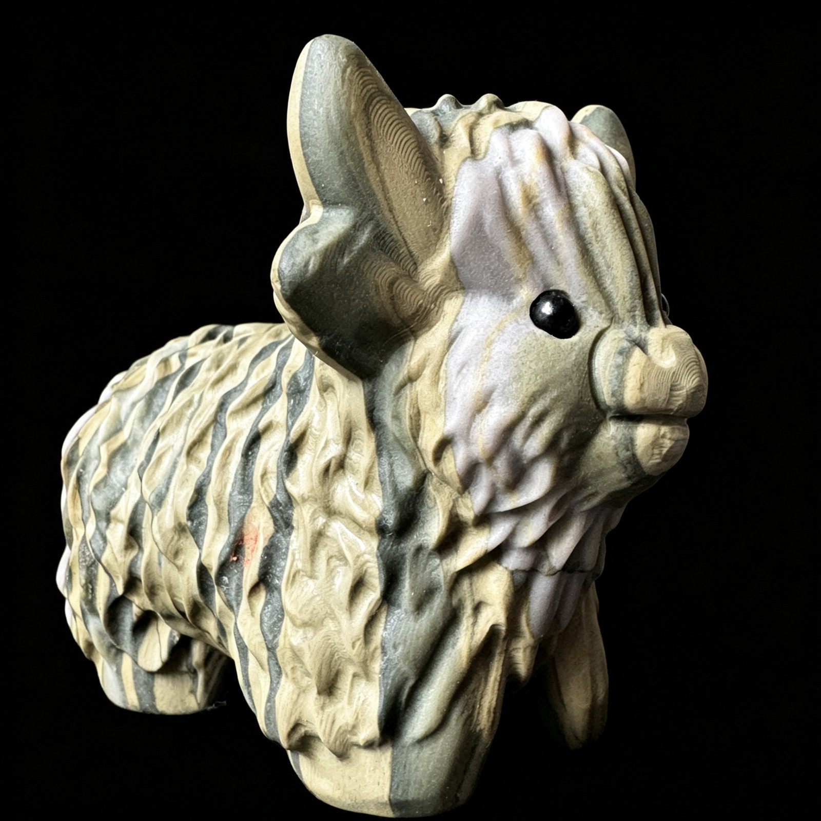 Precision Carved Natural Stone Yak with Detailed Fur Curved Horns Powerful Stanc