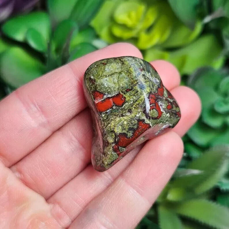 3PCS Tumbled Dragon Bloodstone Healing Palmstone Mineral Specimen Spiritual Gift
