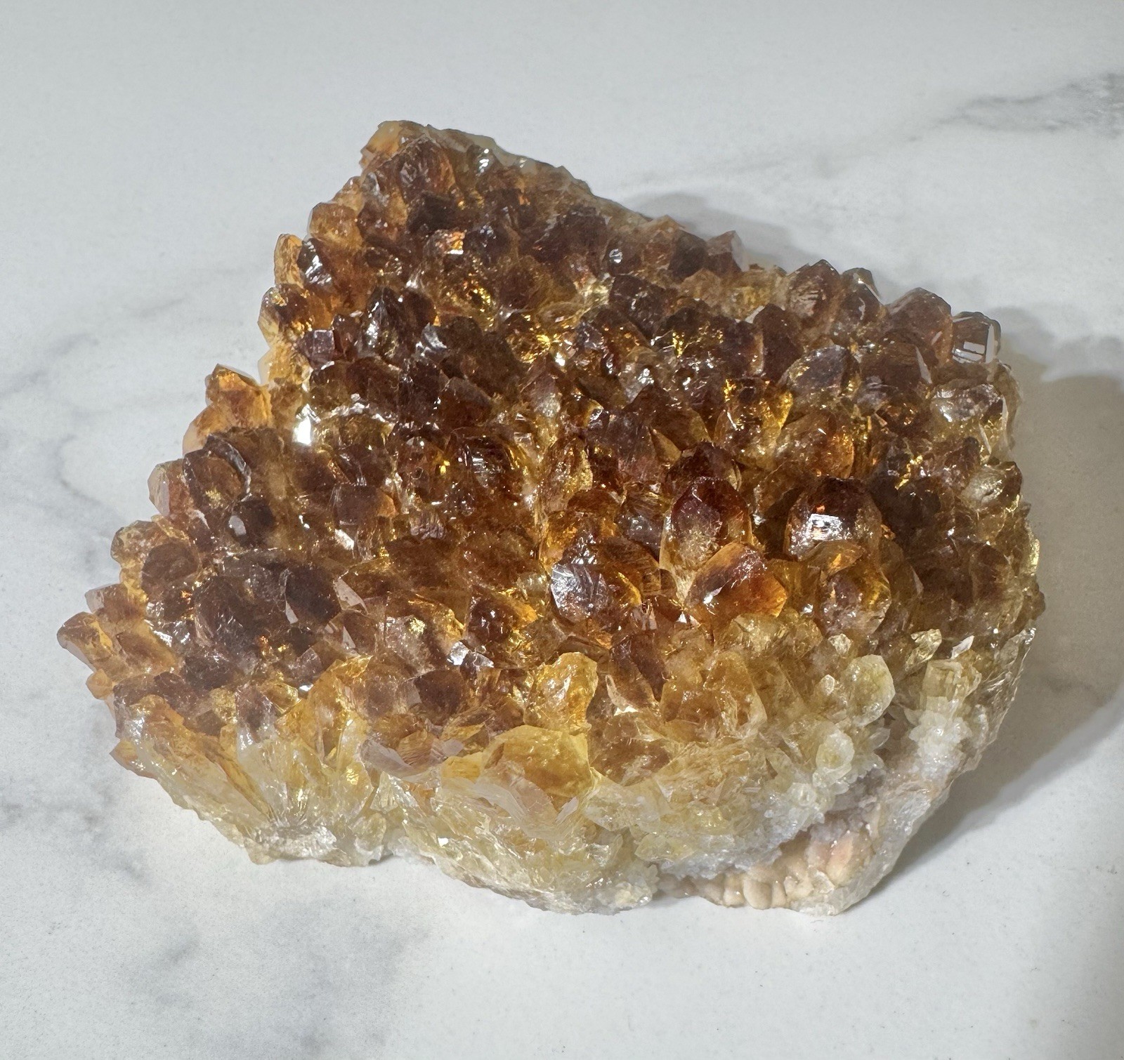 Natural Citrine Quartz Crystal Geode Cluster Mineral Specimen 495 Grams