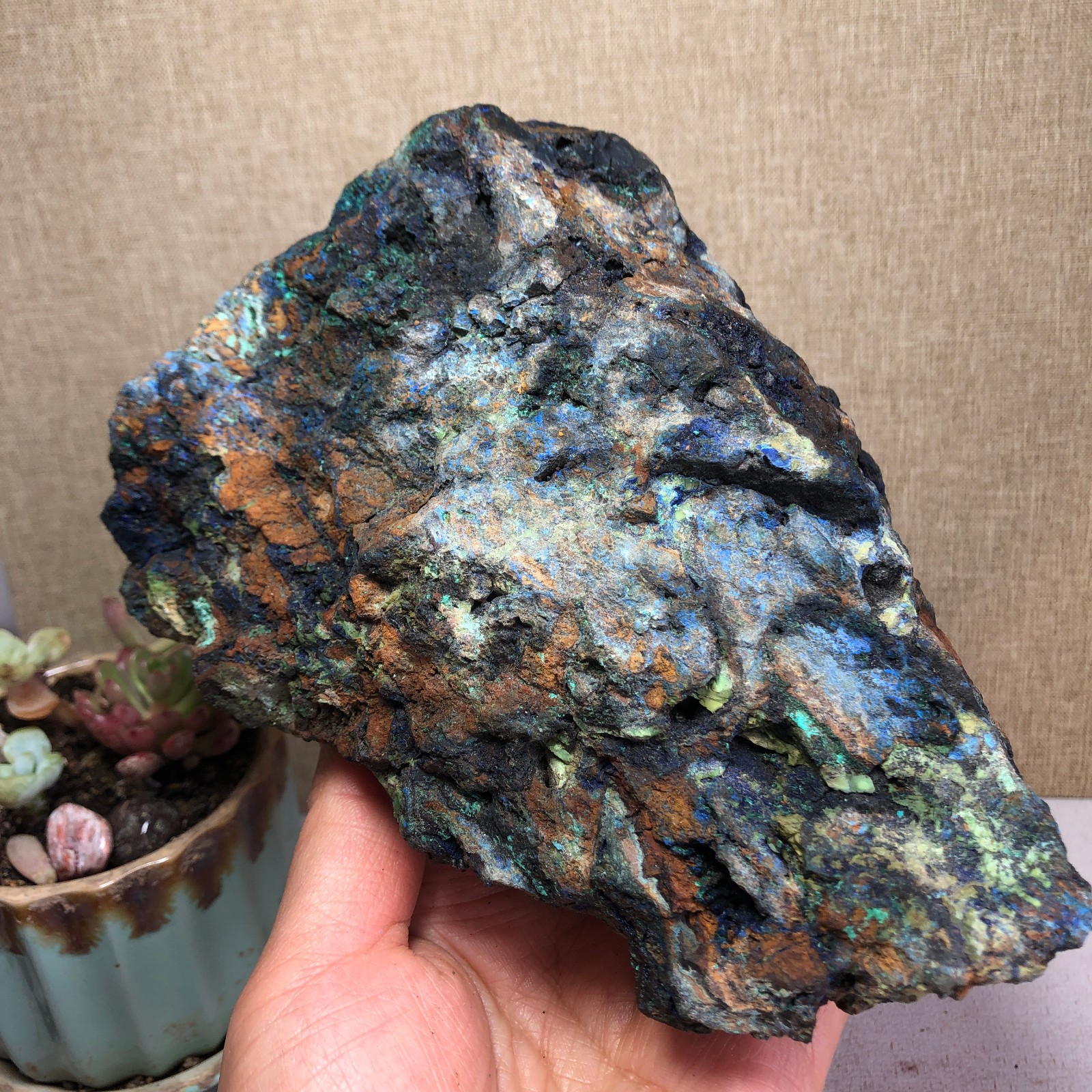 2.4LB Natural Azurite Malachite gemstone Rough original Crystal Specimen A3294