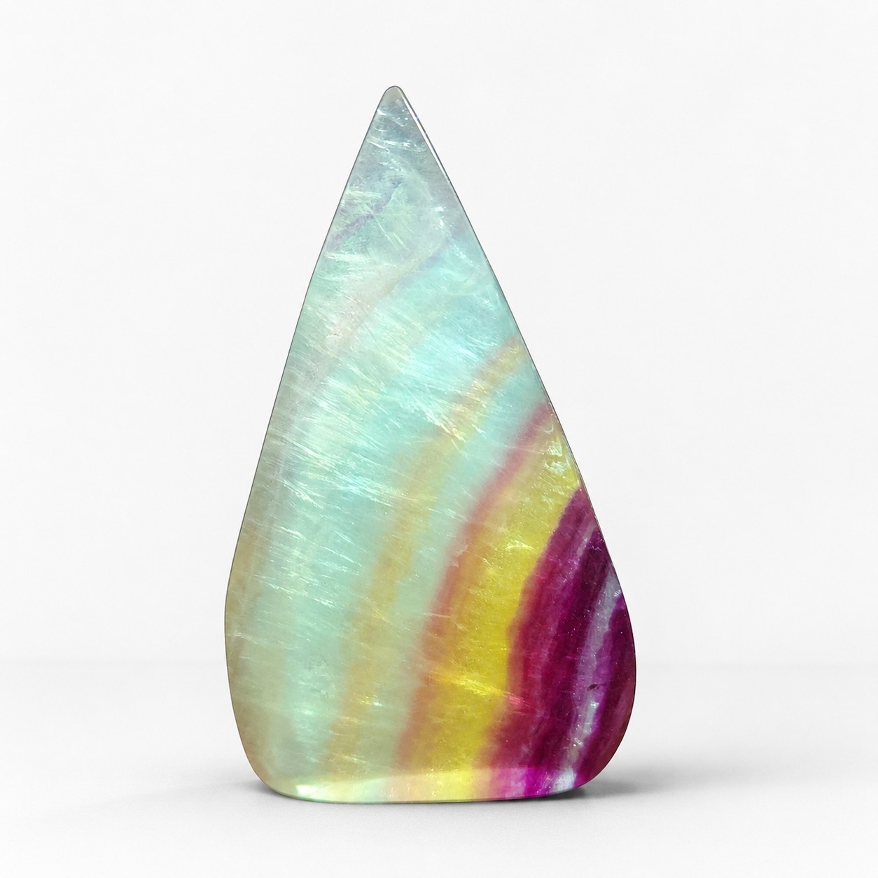 Natural Polished Candy Fluorite Teardrop Freeform Ornament 140g – USA