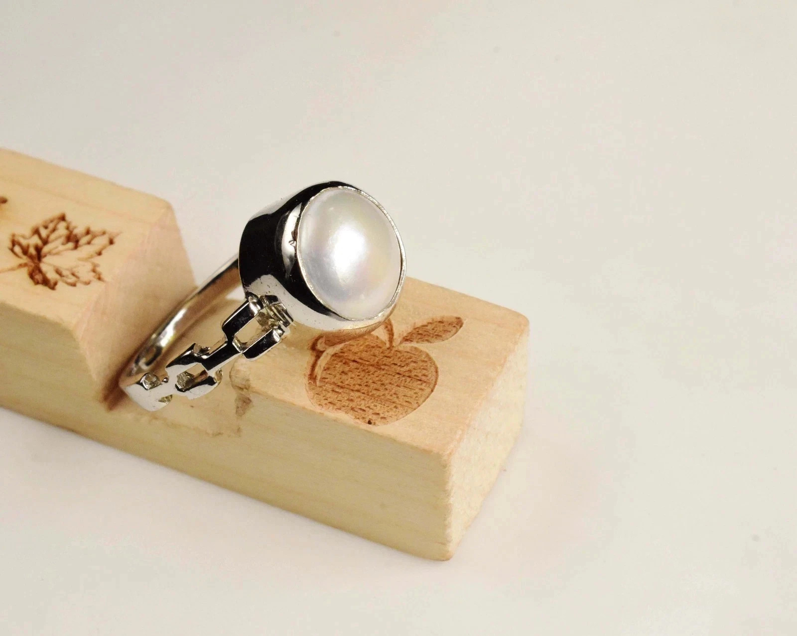 Natural Untreated South Sea Pearl Ring 925 Sterling Silver All Sizes Available