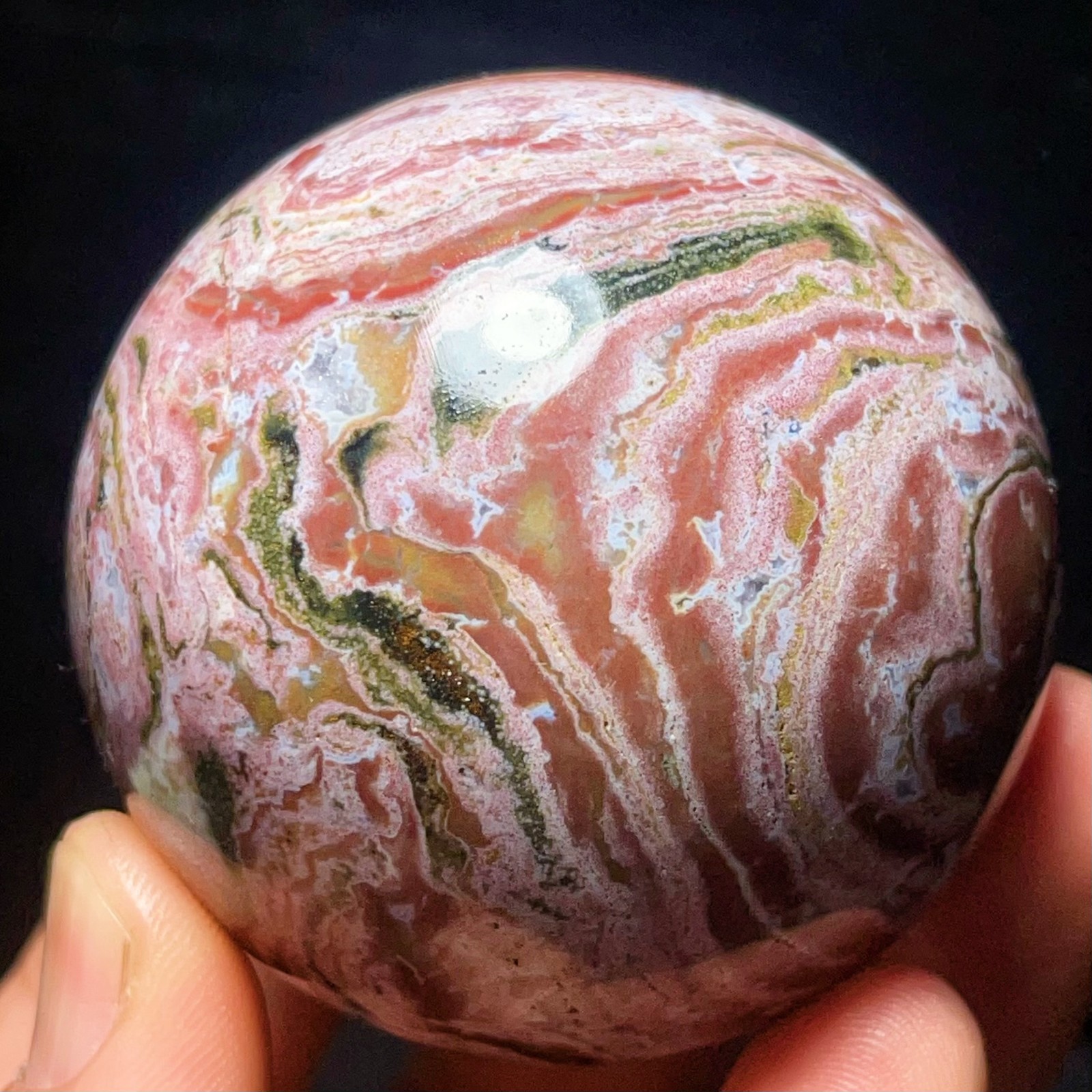 TOP 290G Natural Ocean Jasper Sphere Crystal Healing L7908