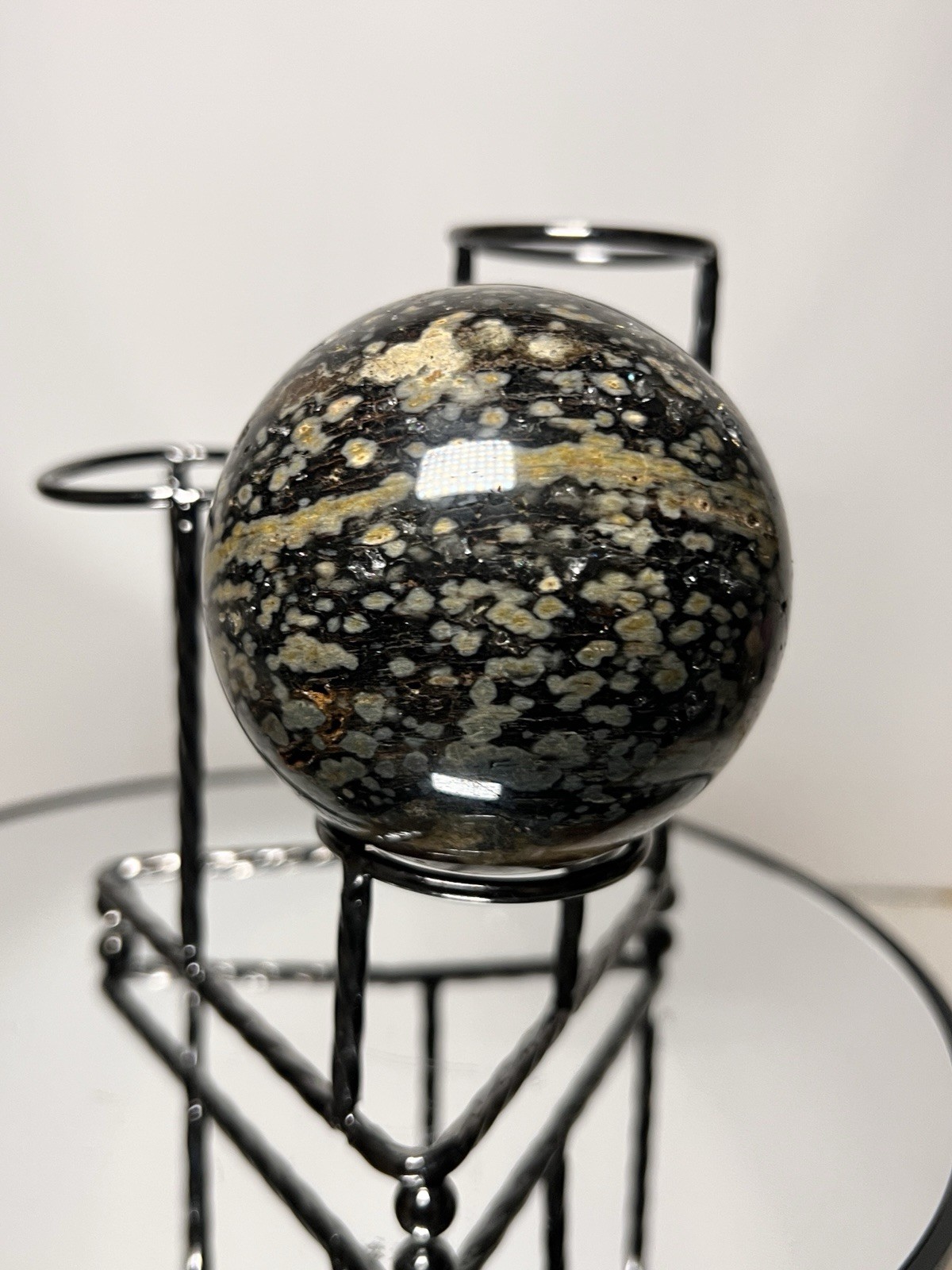 Ocean Jasper 3 Piece Sphere Set with Holder 63mm-67mm -See Pics for Measurements
