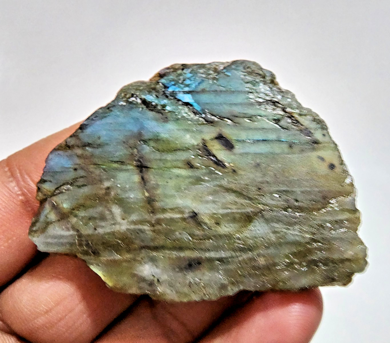 192Ct AAA+ Labradorite Crystal Rough Slab Raw Labradorite Loose Gemstone Jewelry