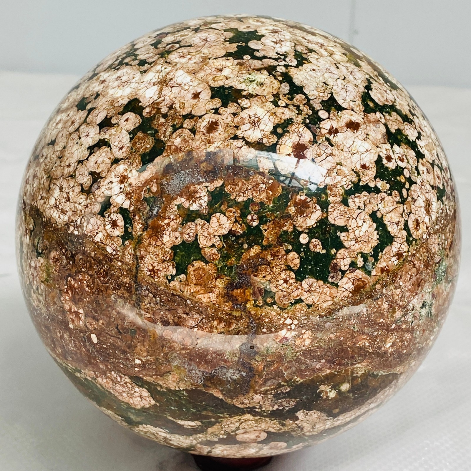 Natural Polished Pink cherry blossom agate BALL Madagascar 3960G (8.73LB)