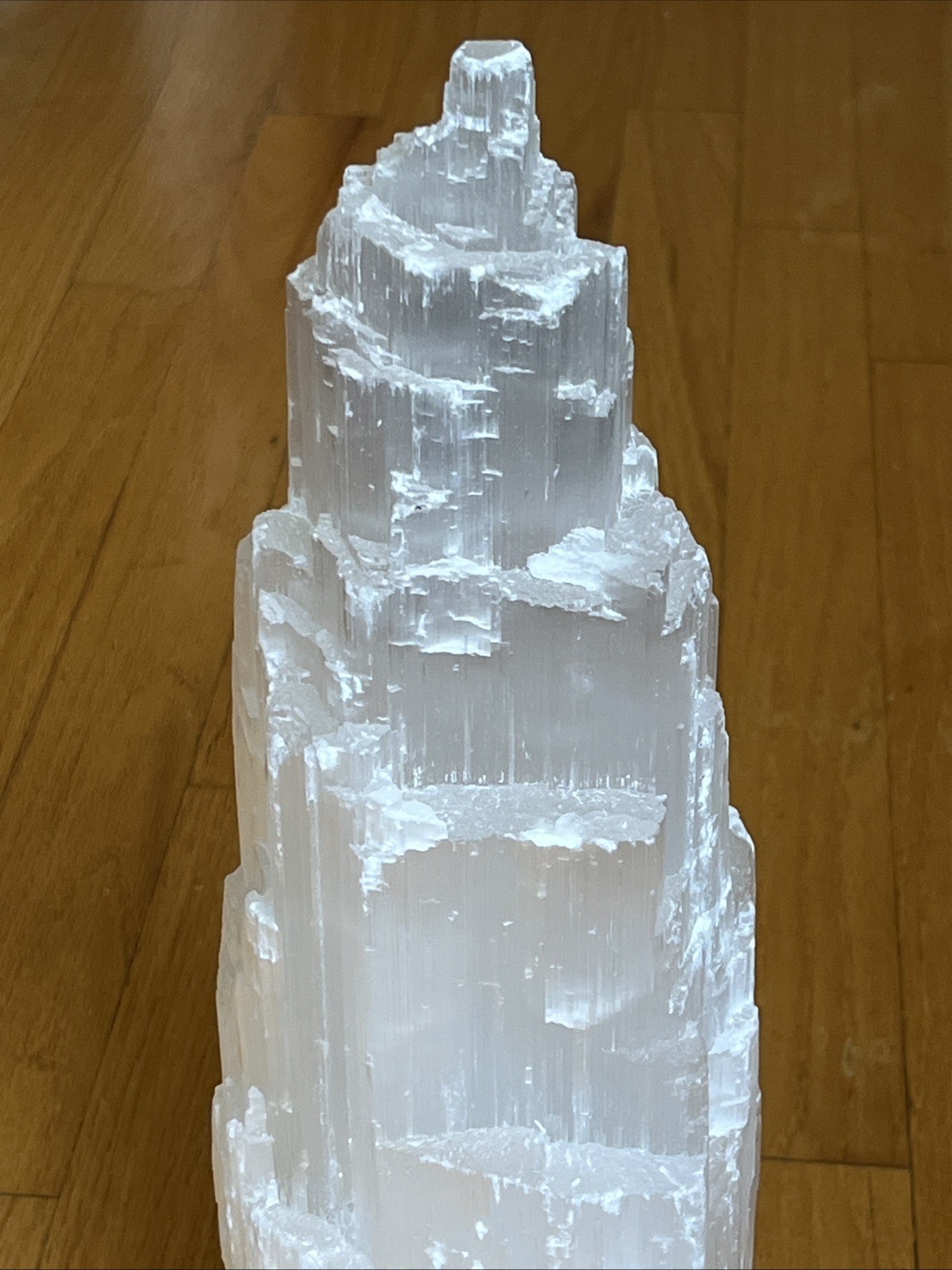 XL Selenite Crystal Tower Lamp 15″ – Base Only, No Light