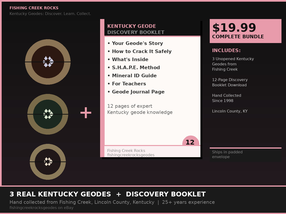 3 Unopened Kentucky Geodes + Discovery Booklet Crack Your Own Lincoln County Ky