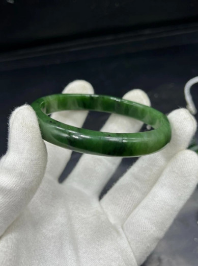 100% Natural Green Nephrite Jade Necklace& Earrings Handmad gemstone jewelry set